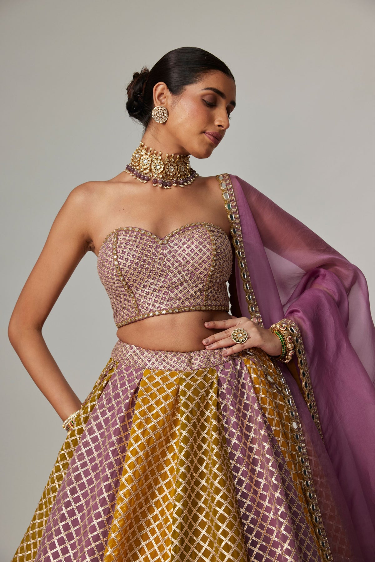 Mustard Multicolor Lehenga Set