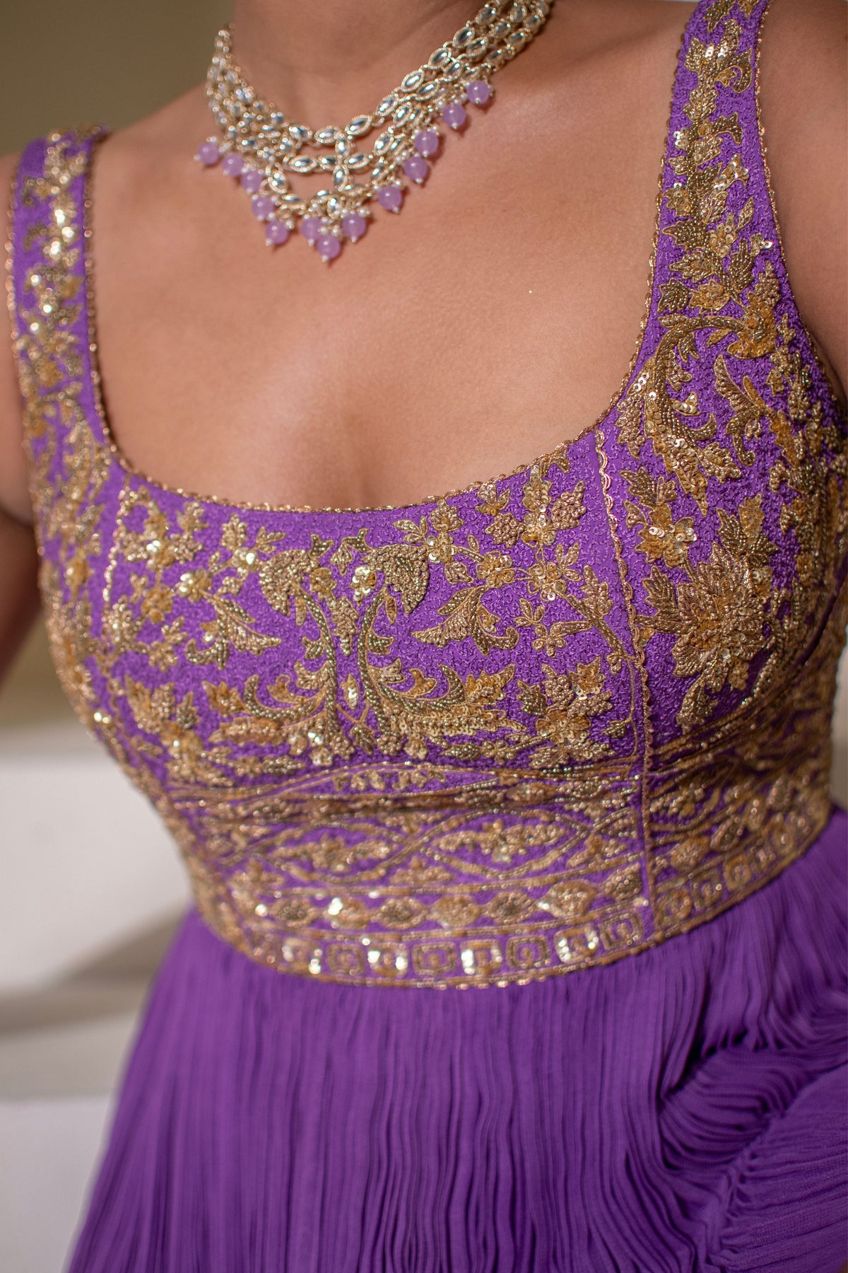 Purple Embellished Anarkali