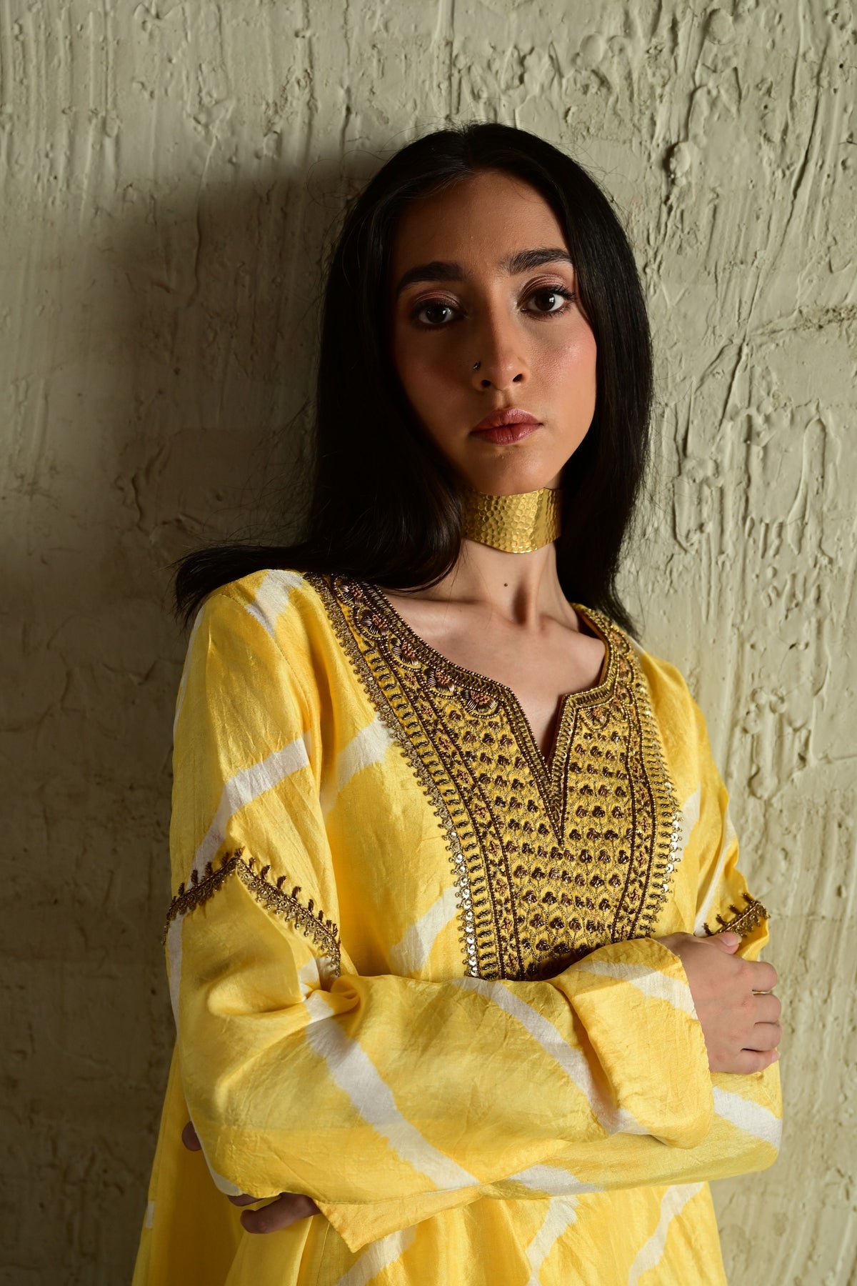 Yellow Leheriya Shabana Set