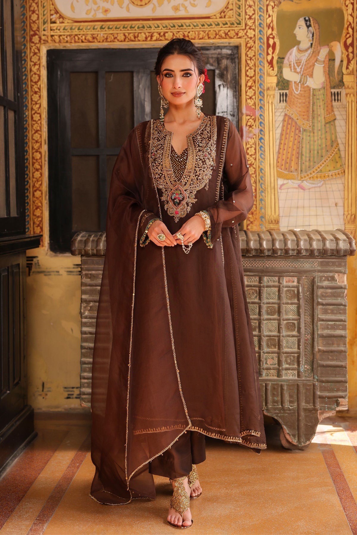 Ahista Brown Kurta Set