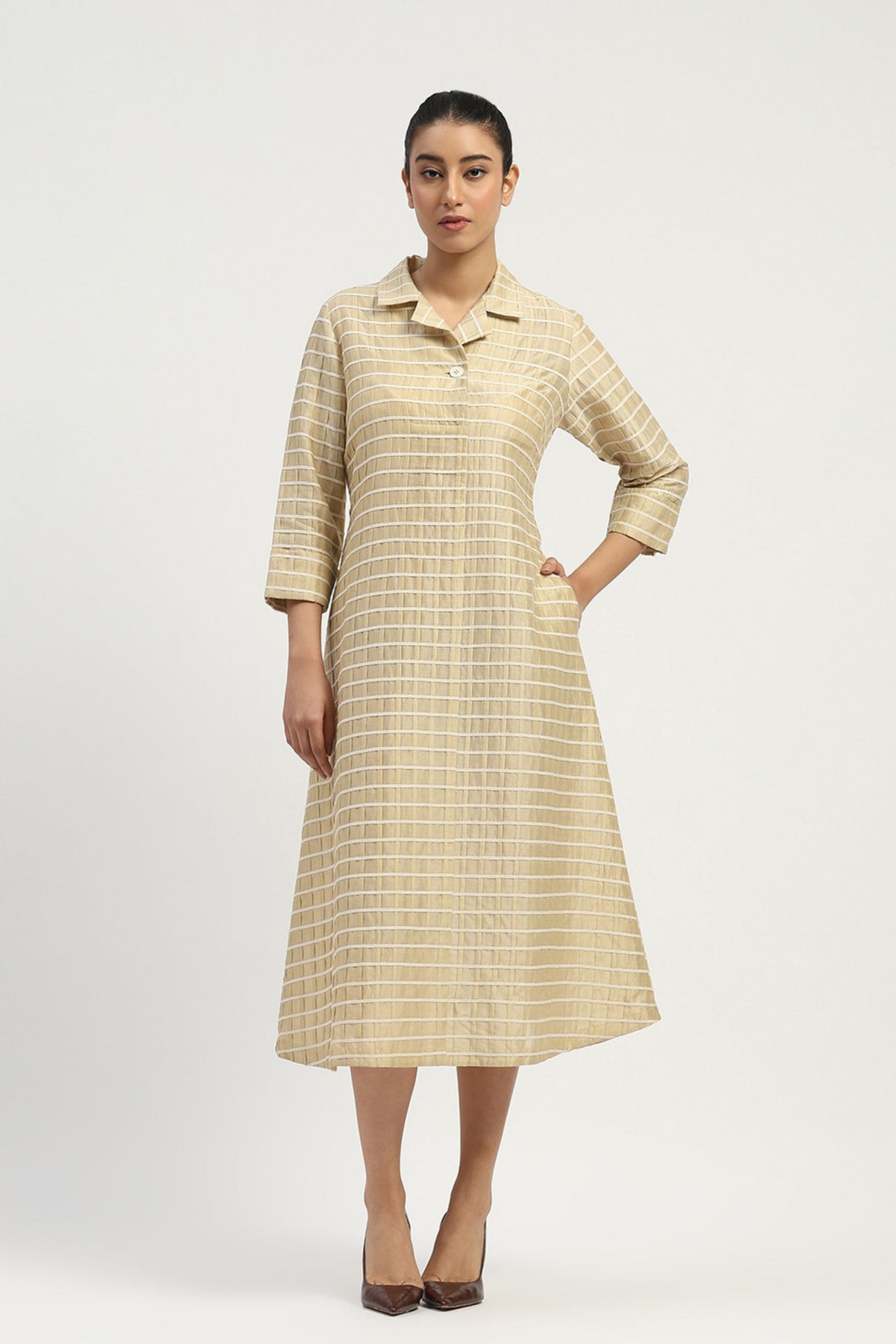 Pleat & Tape Dress