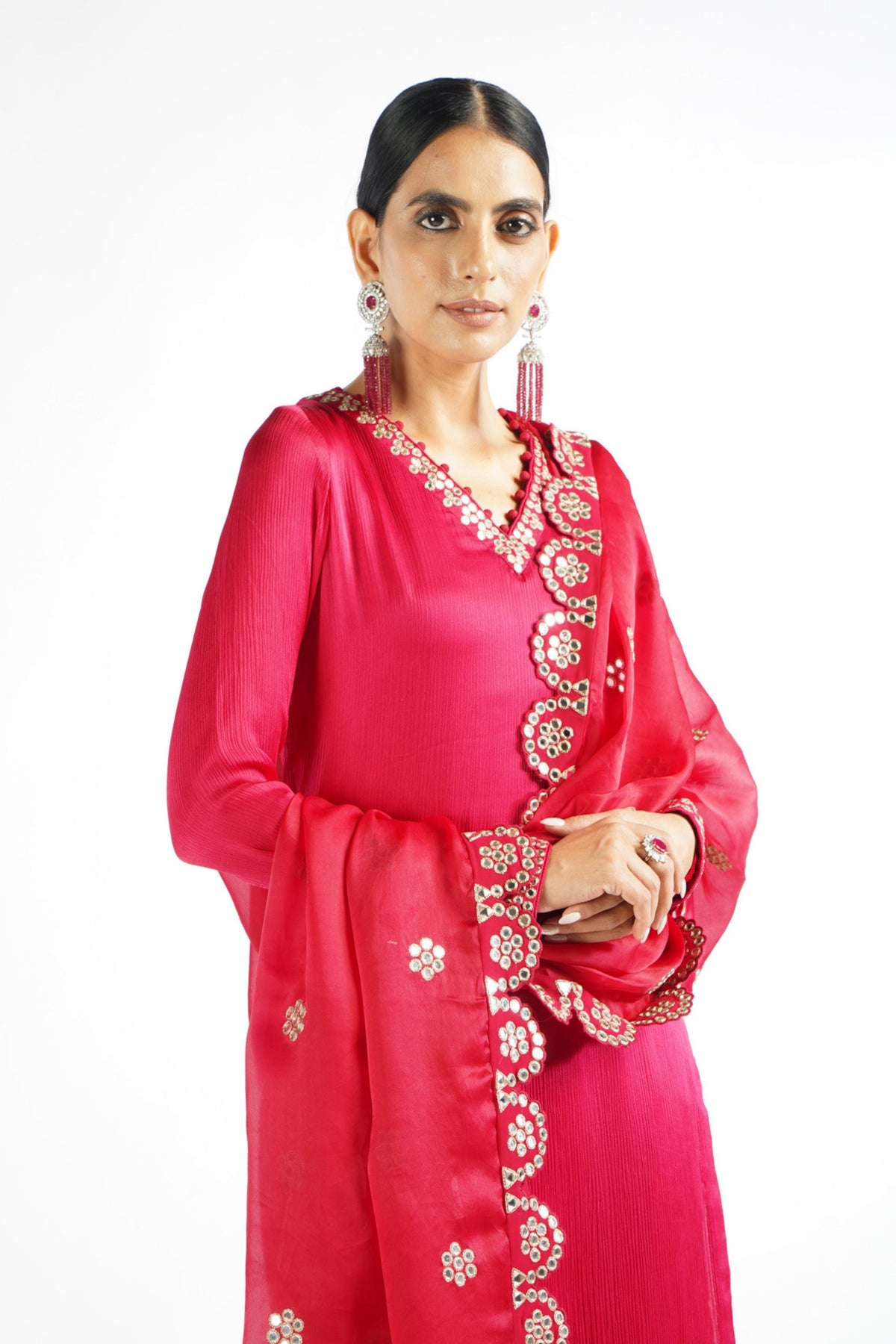 Crimson Red Straight Kurta Set