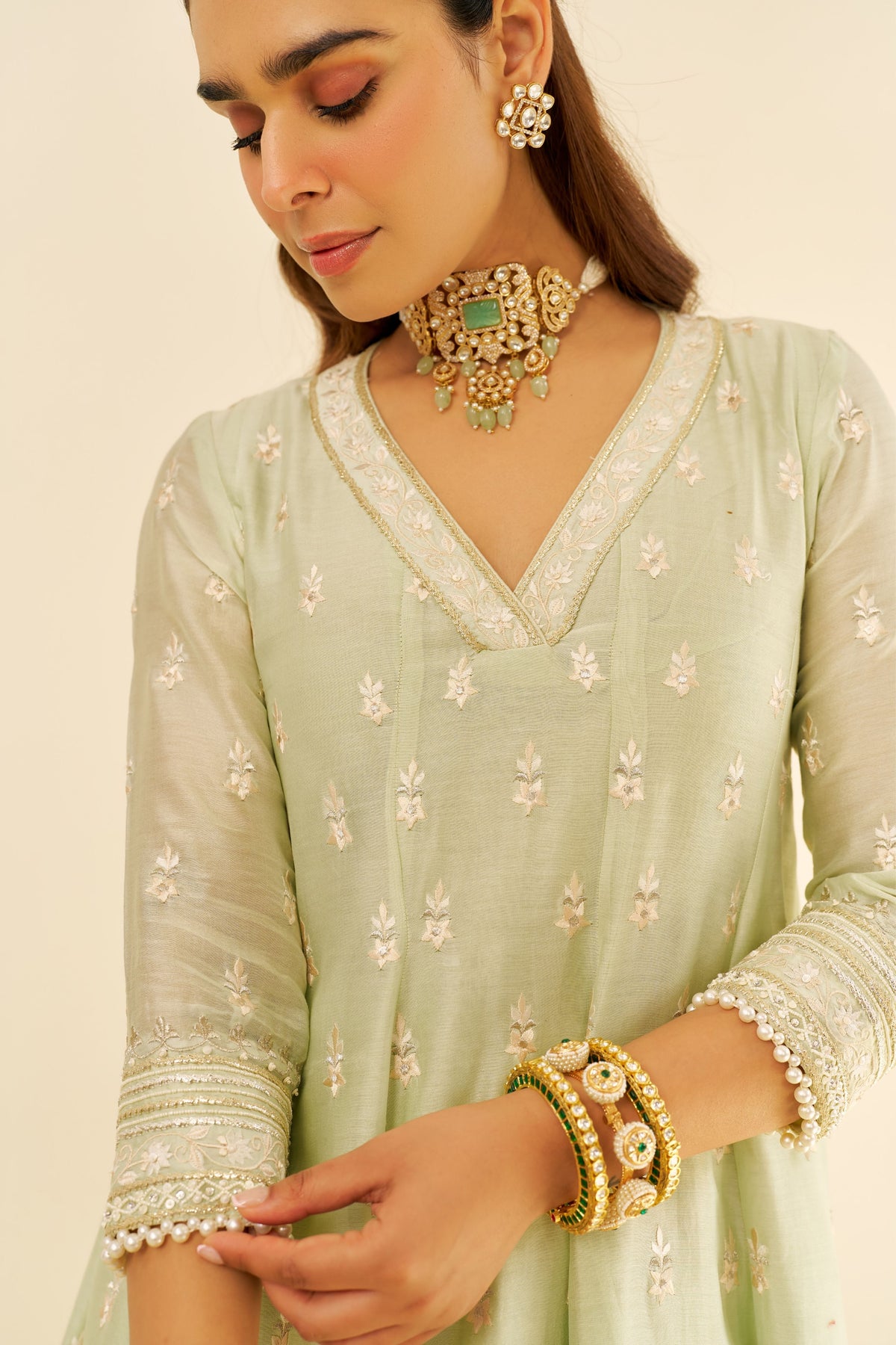 Meeram Mint Anarkali Set