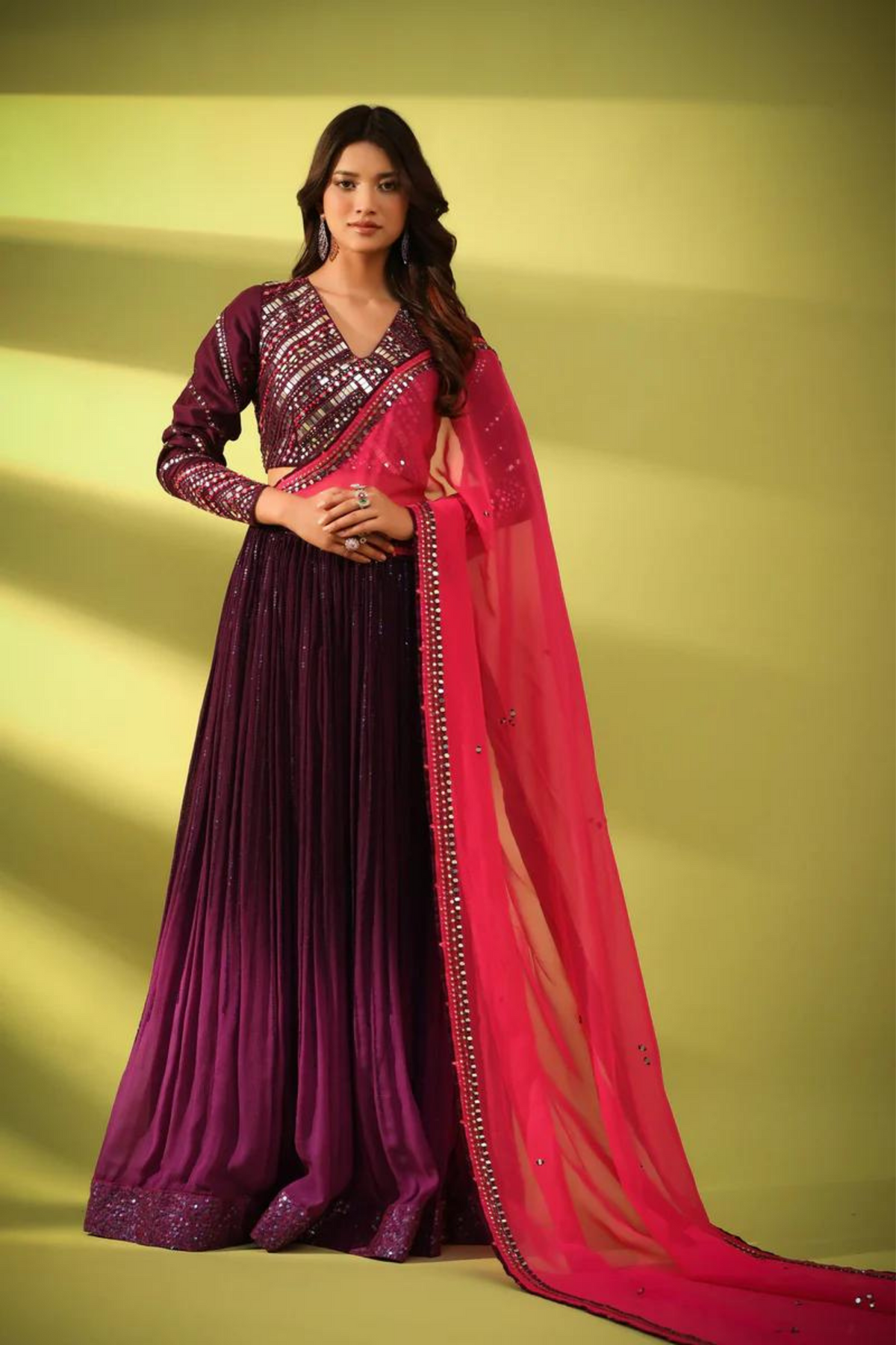 Aubergine Lehenga Set