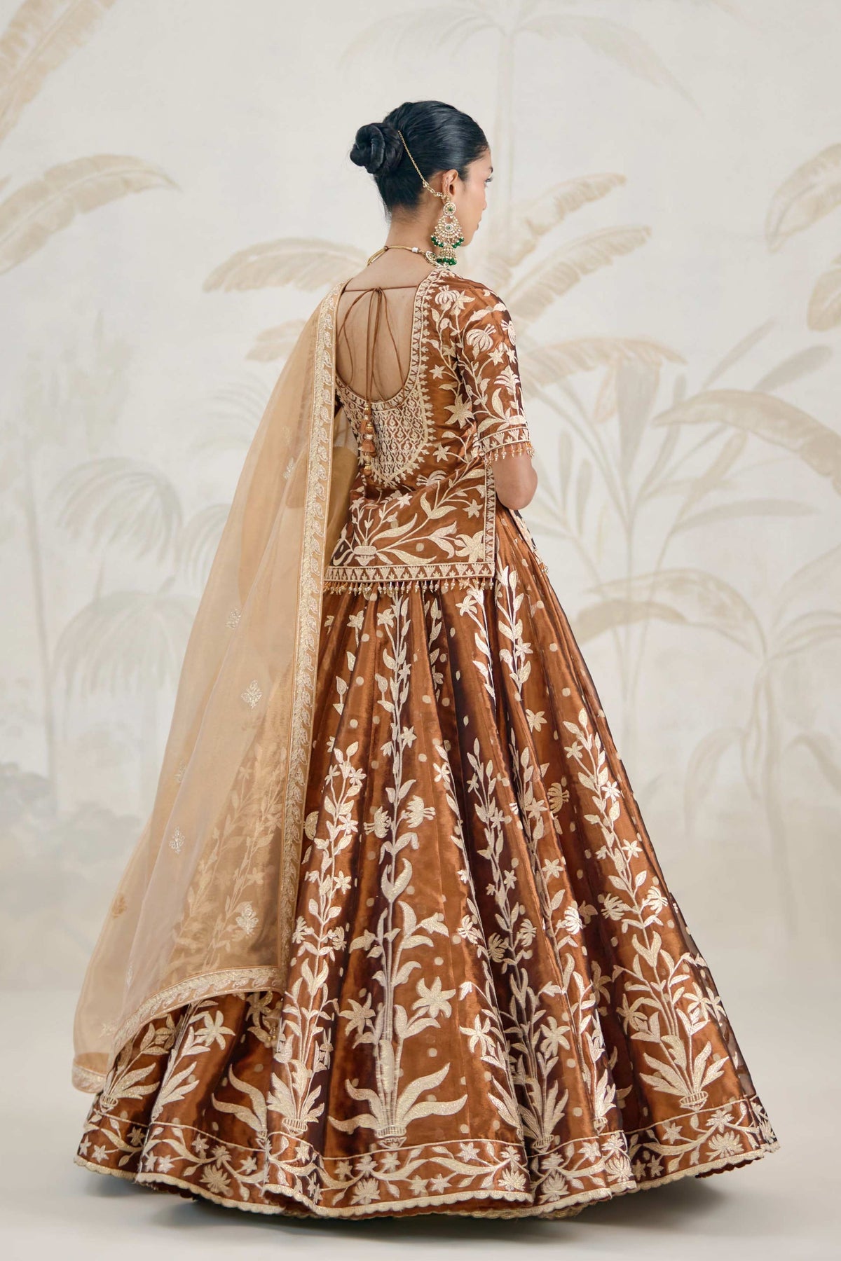 Brown Kurta-lehenga Set