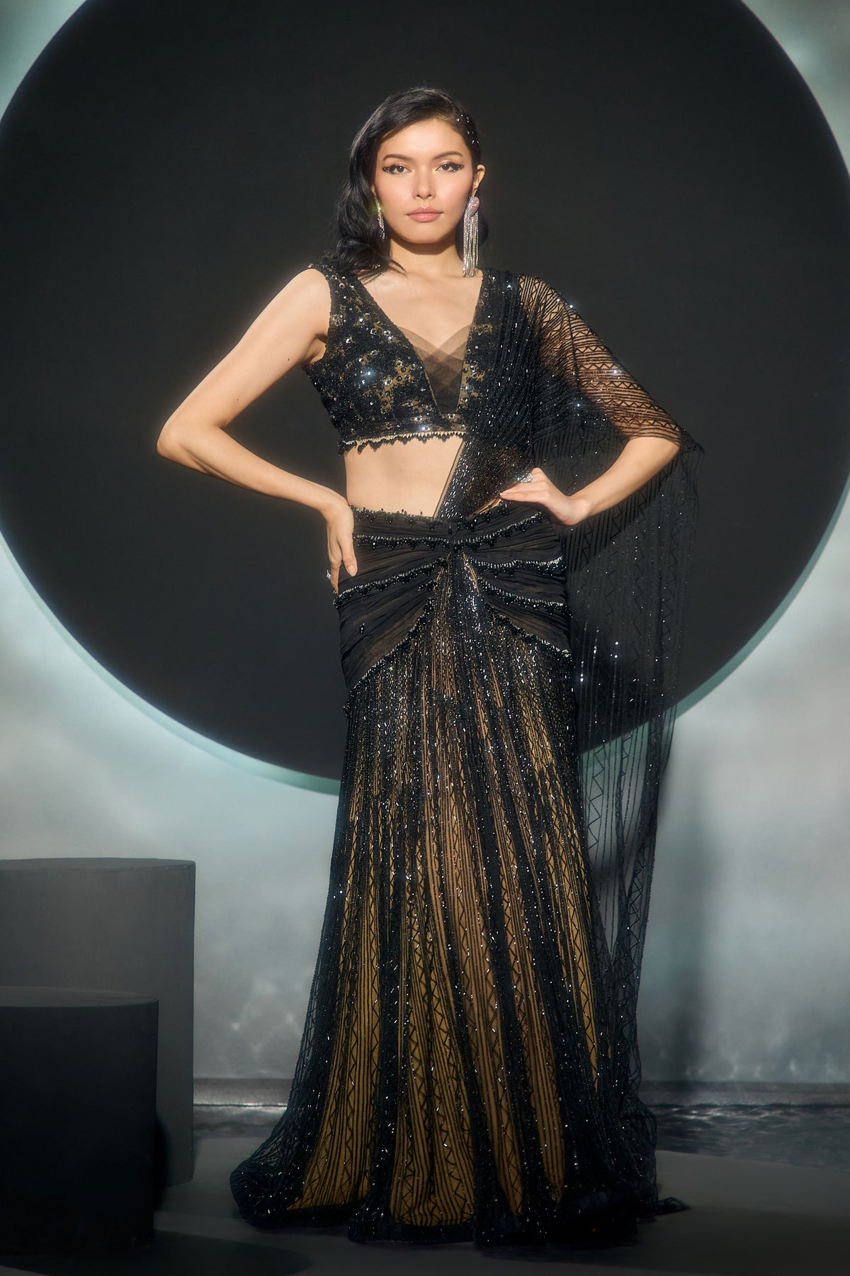 Lunaira Draped Saree Set