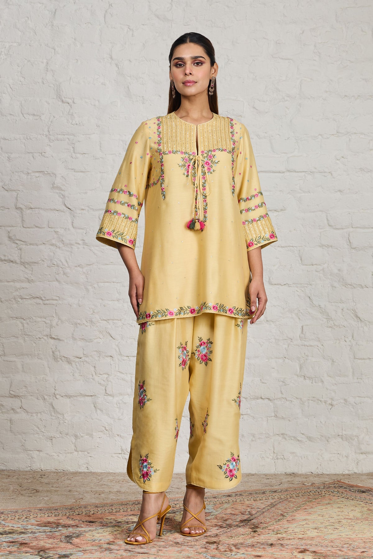 Annora Yellow Short Kurta Set