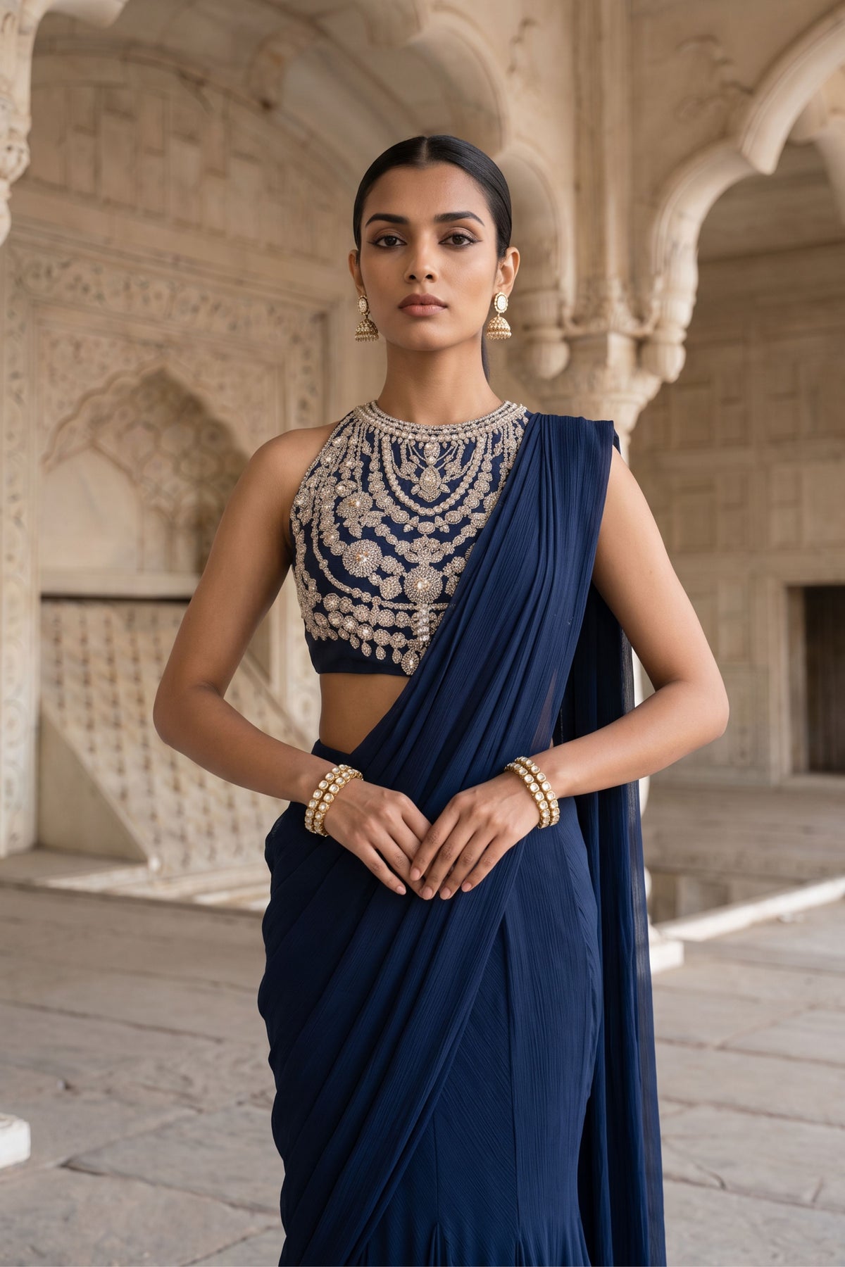 Neel Dipti Draped Saree Set