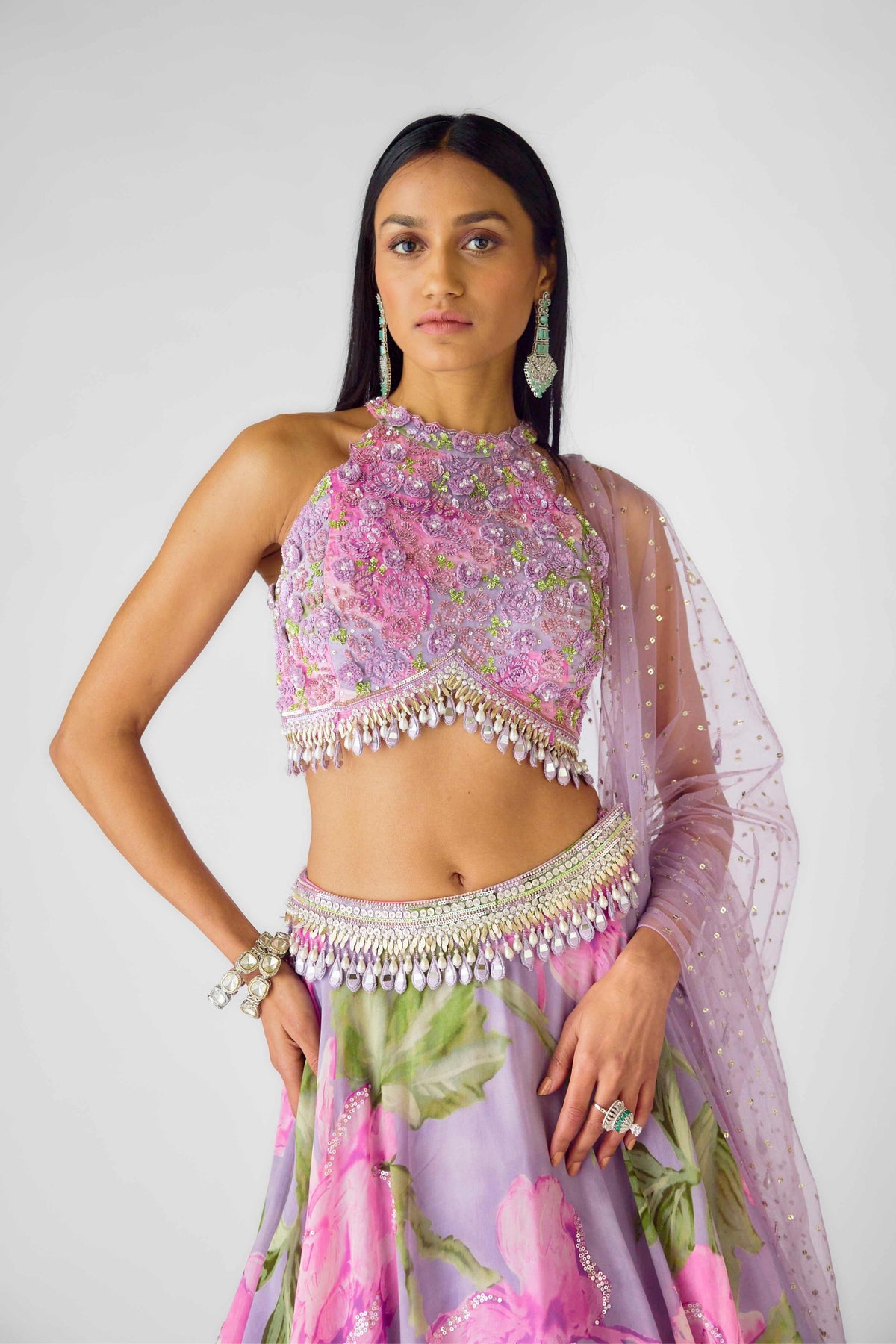 The Mystical Lilacs Lehenga