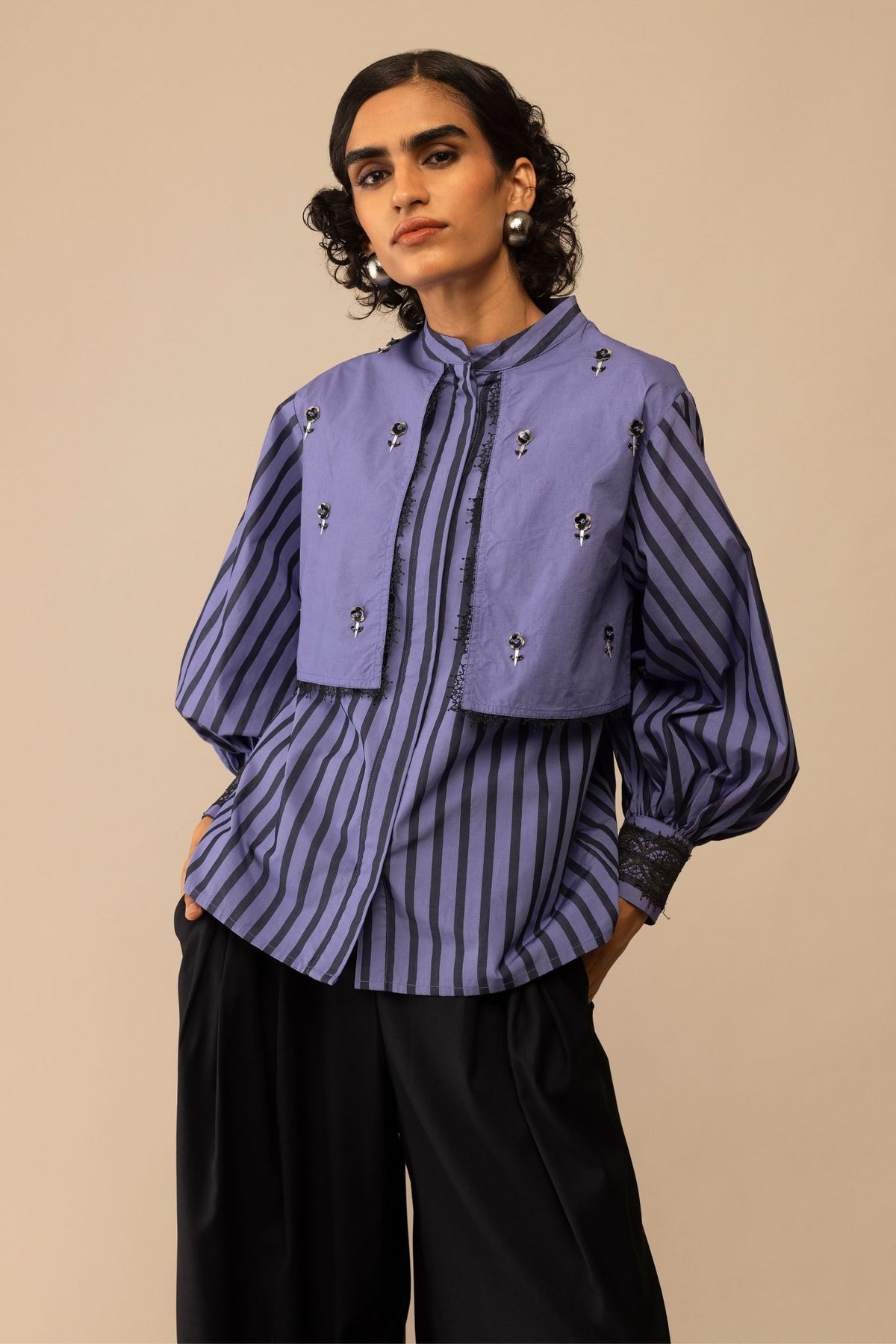 Nora Blue Stripe Top - Bunka - Elahe