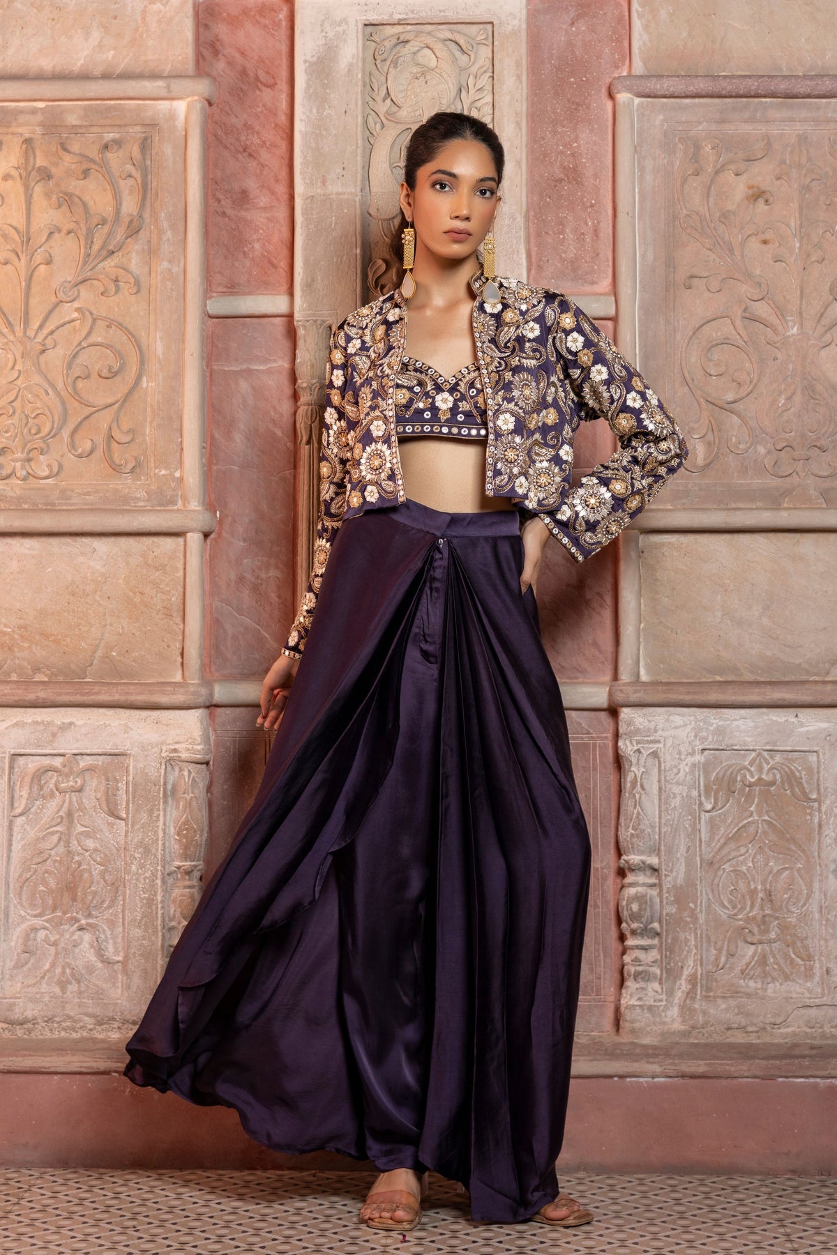 Embroidered Jacket Set