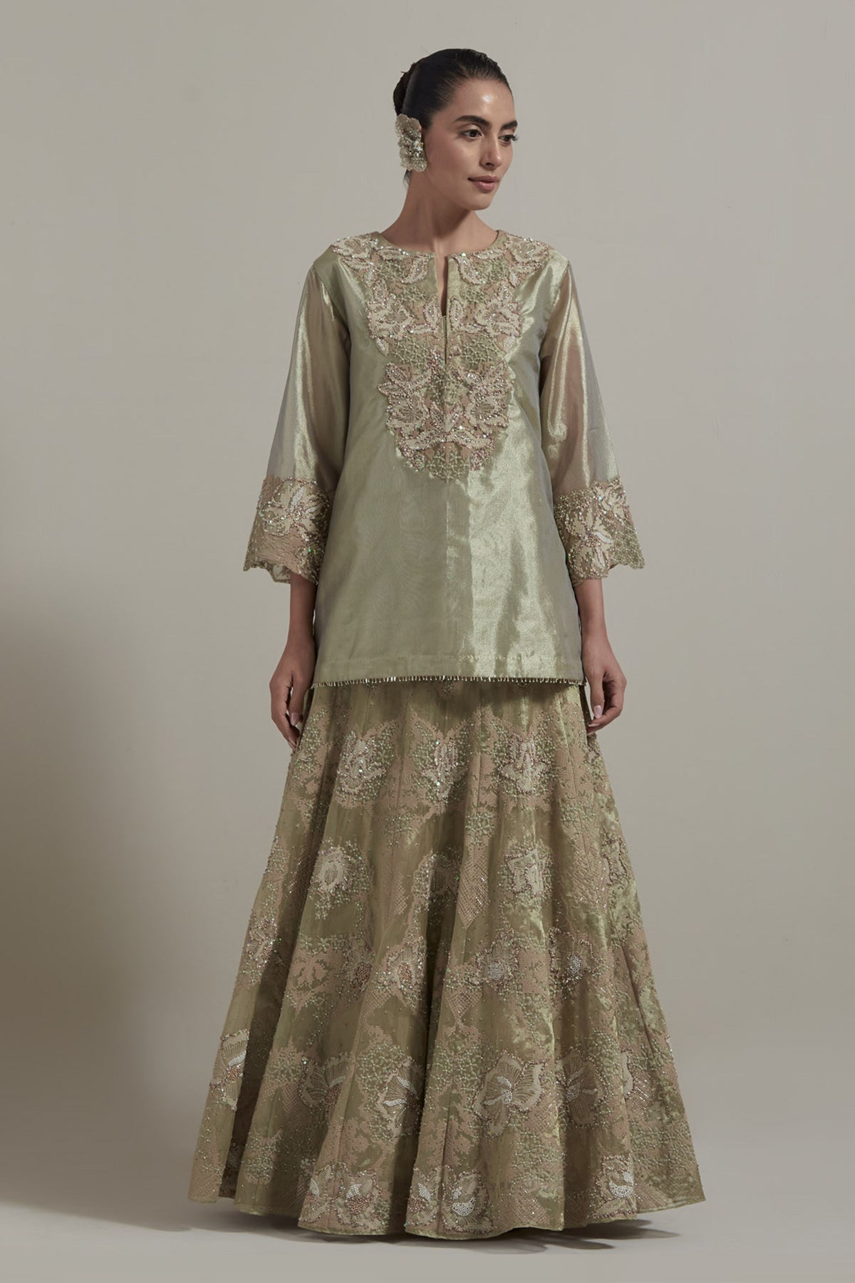 Sage Green Skirt Set