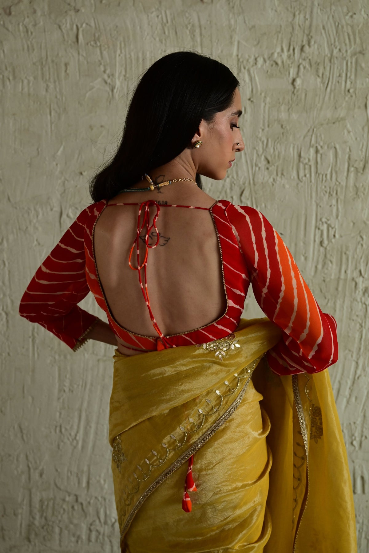 Coral Orange Madhuri Choli