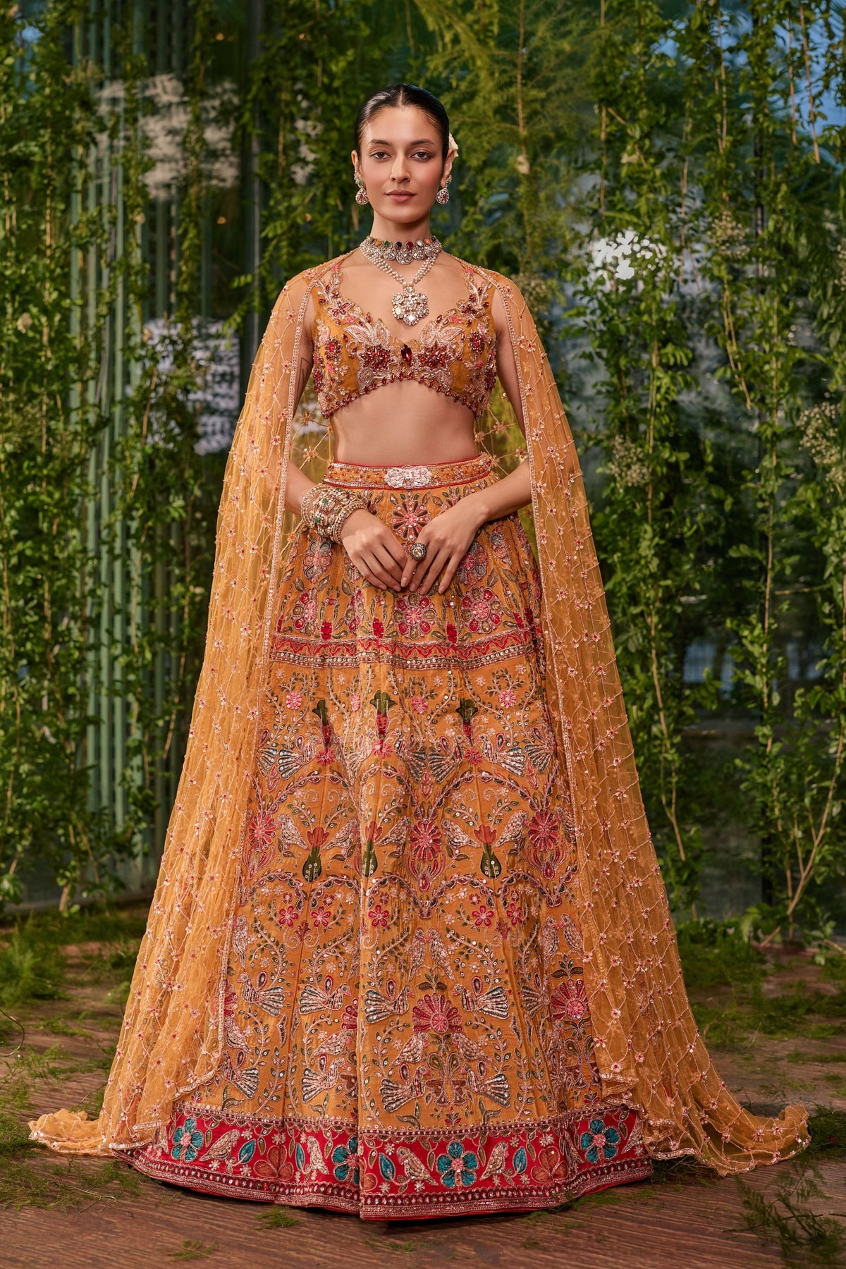 Pakshi Jaal Lehenga Set
