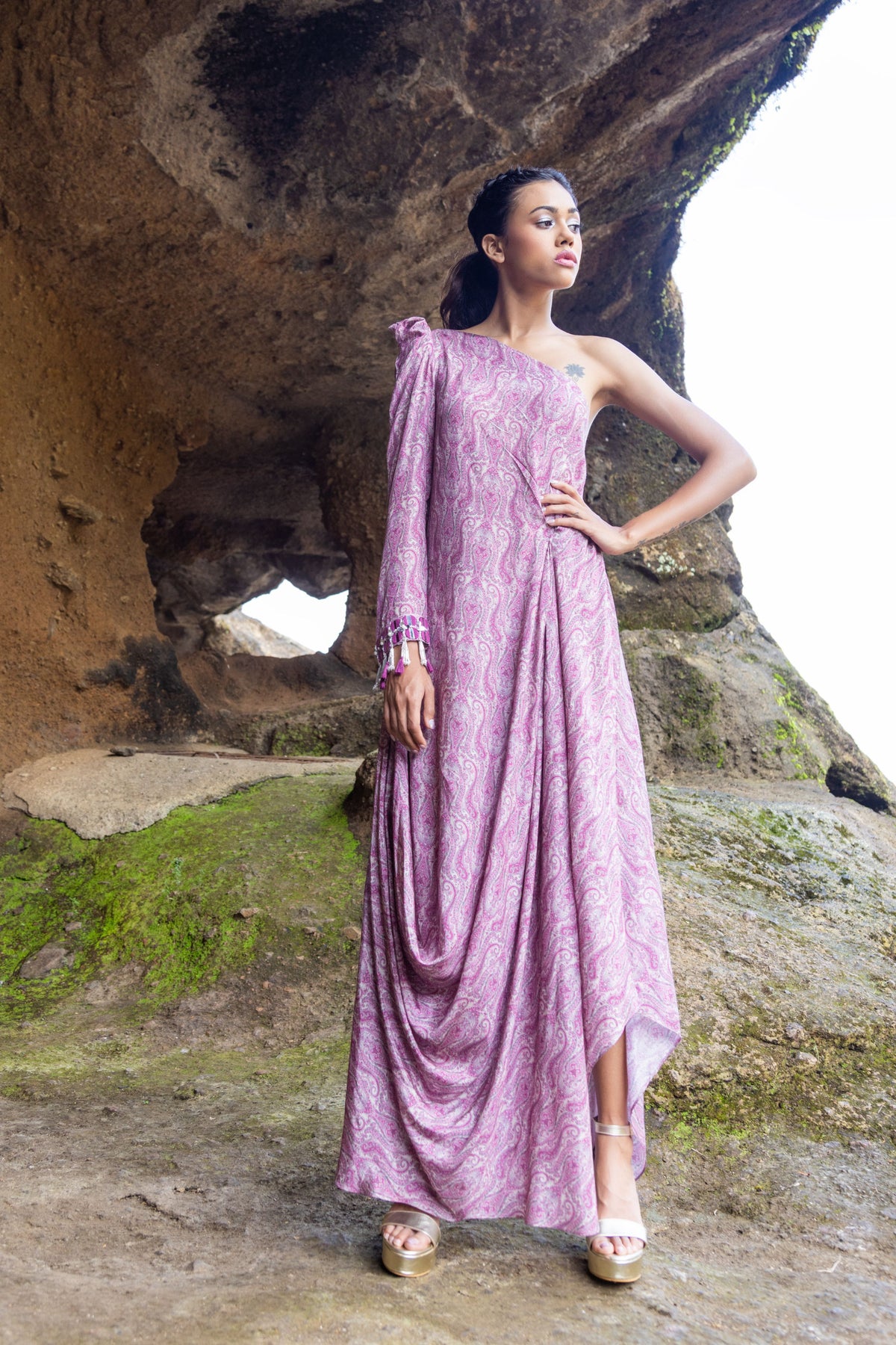 Pink Cowl Dress