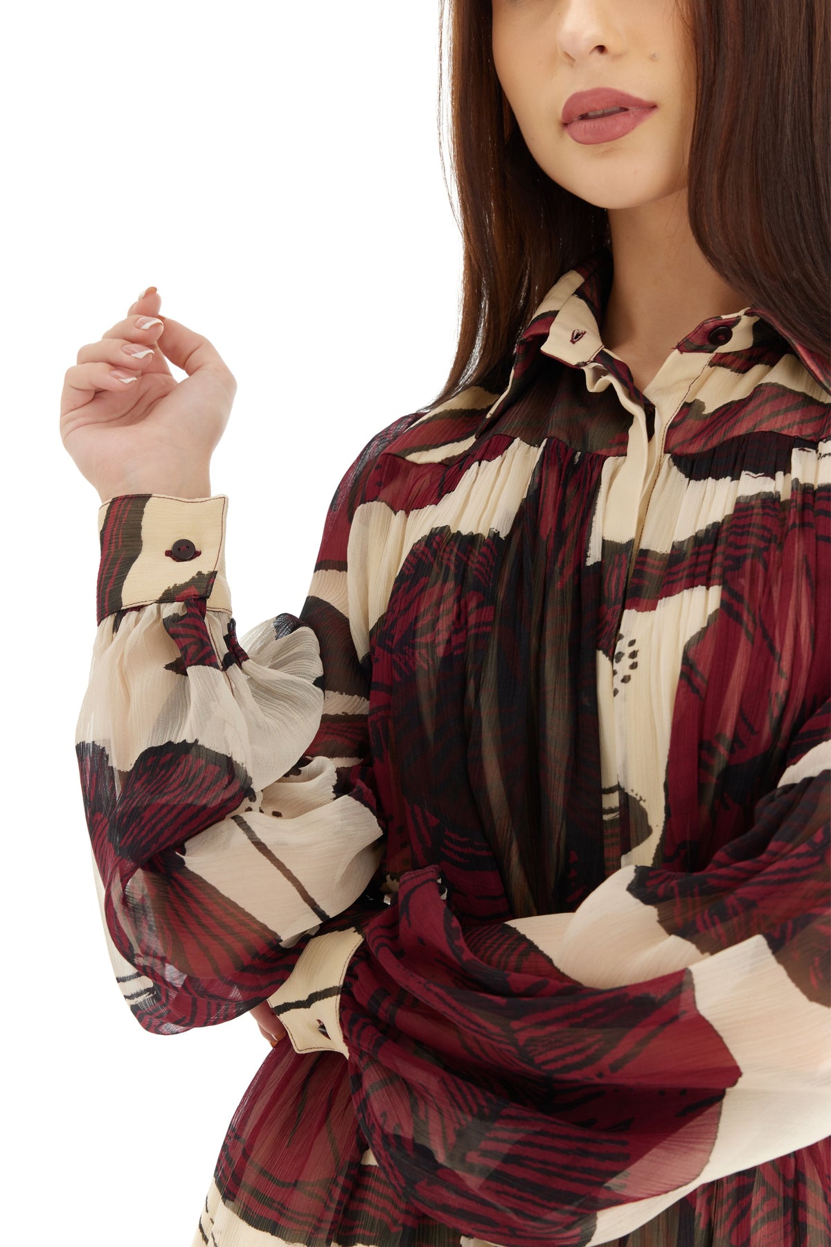 Off White and Brown Top