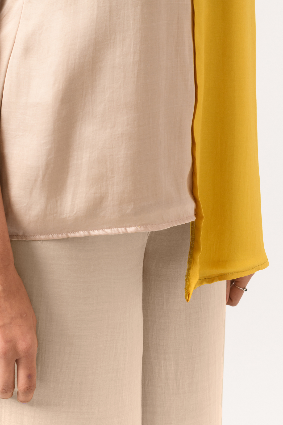 Ecru yellow halter neck top