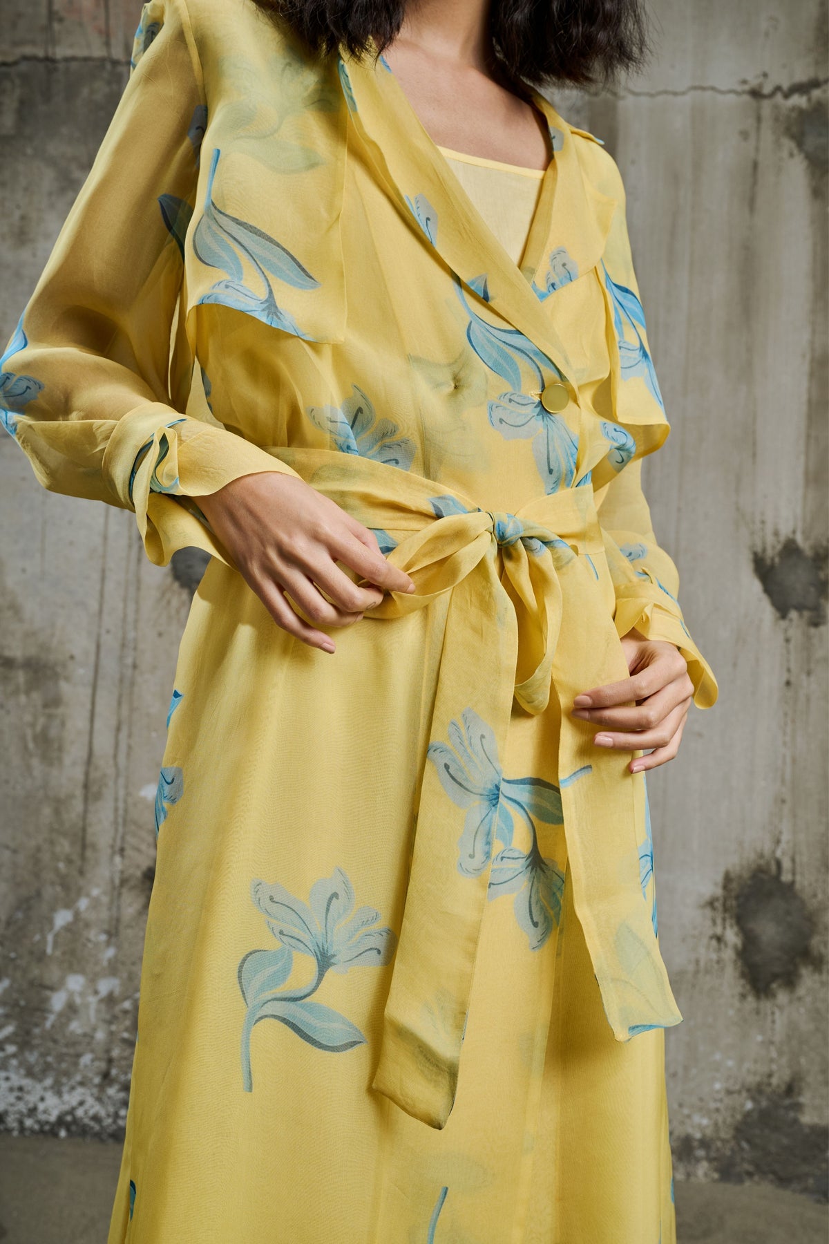 Sunlit Bloom Trench coat