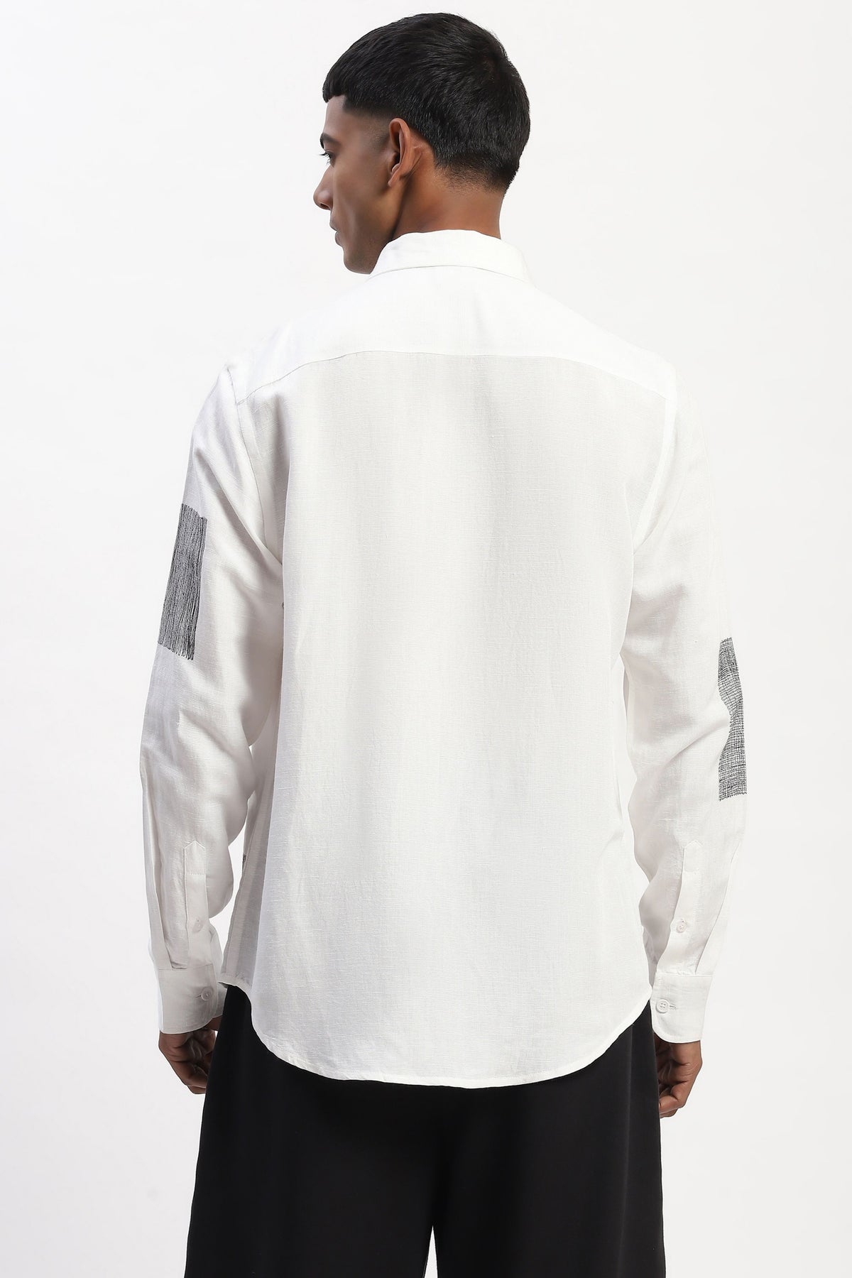 White Embroidered Scribble Shirt