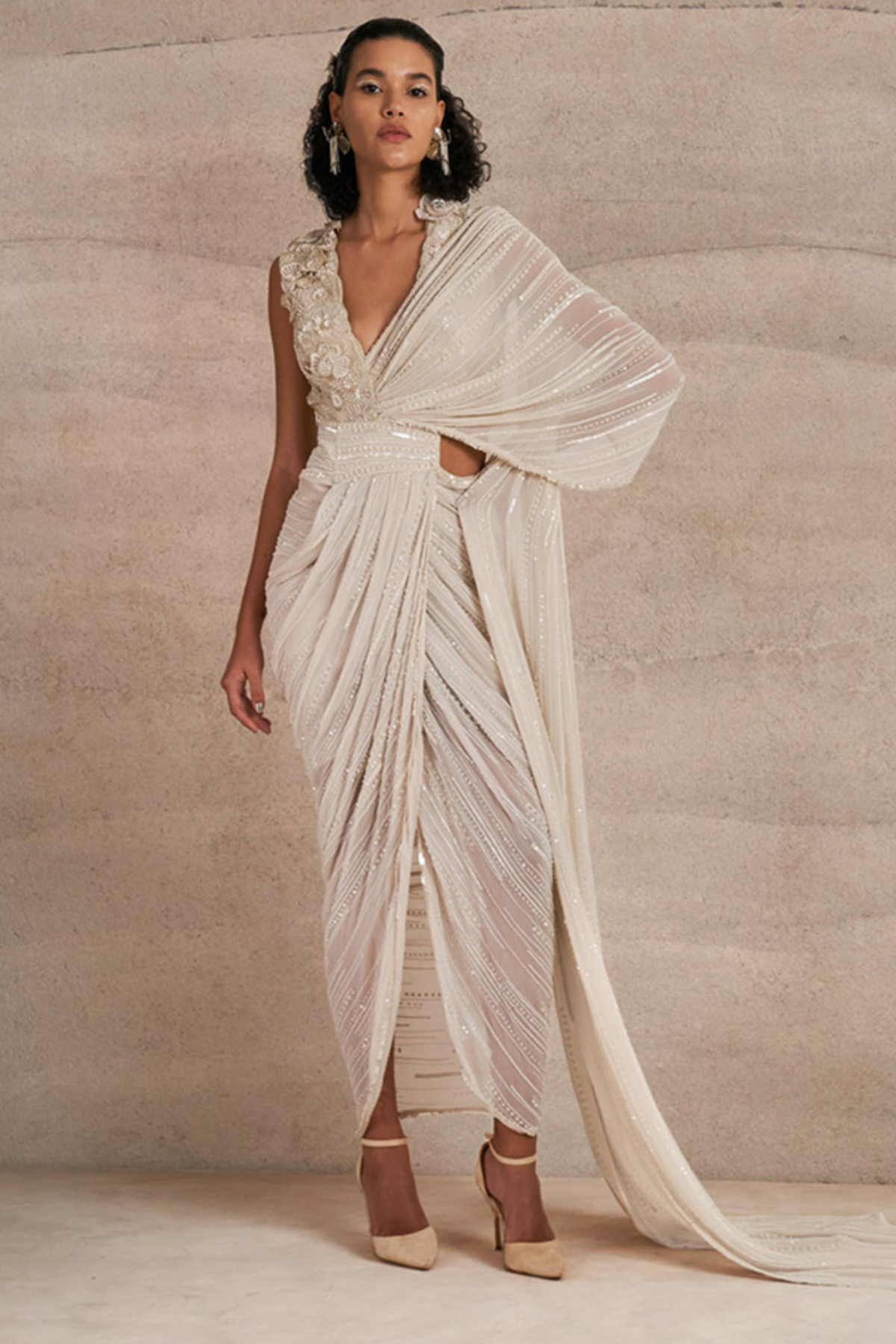 Pop Bloom Midi Drape Saree