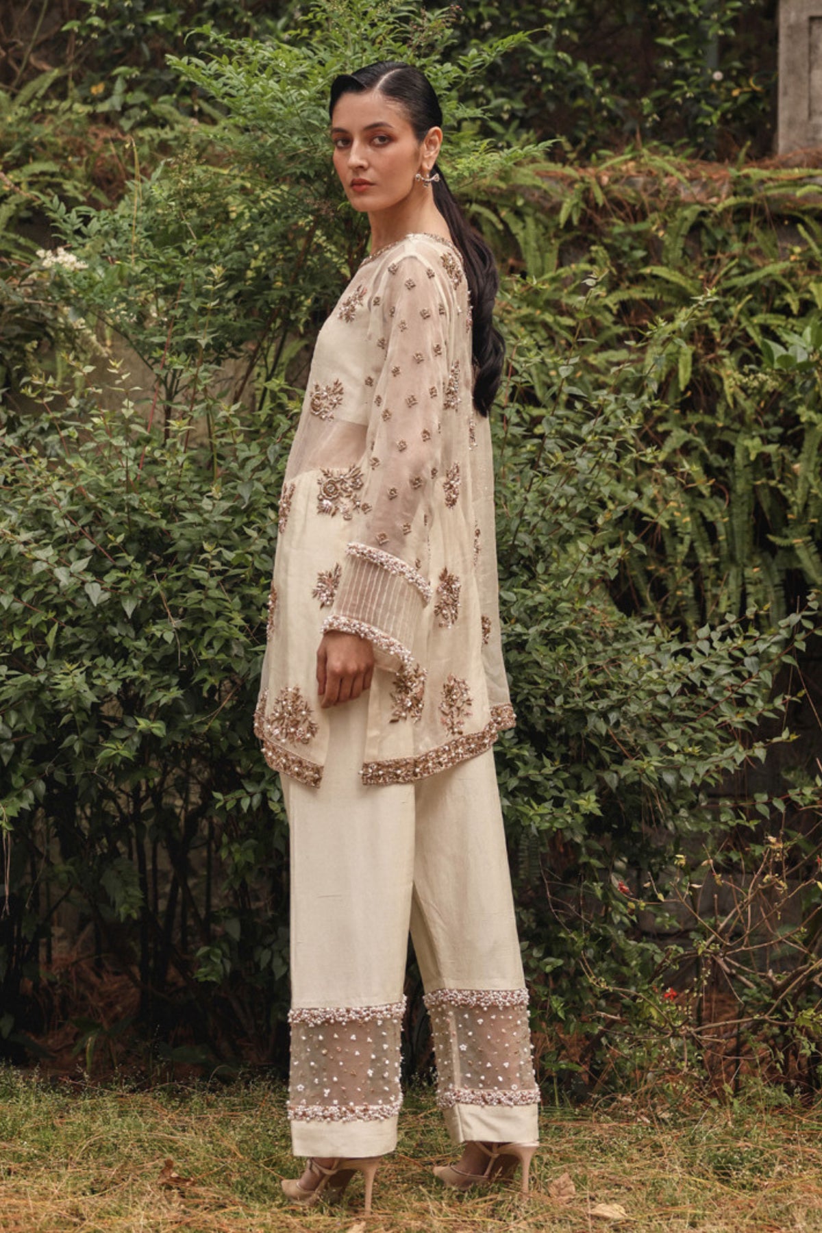 Organza Sky Kurta With Pants