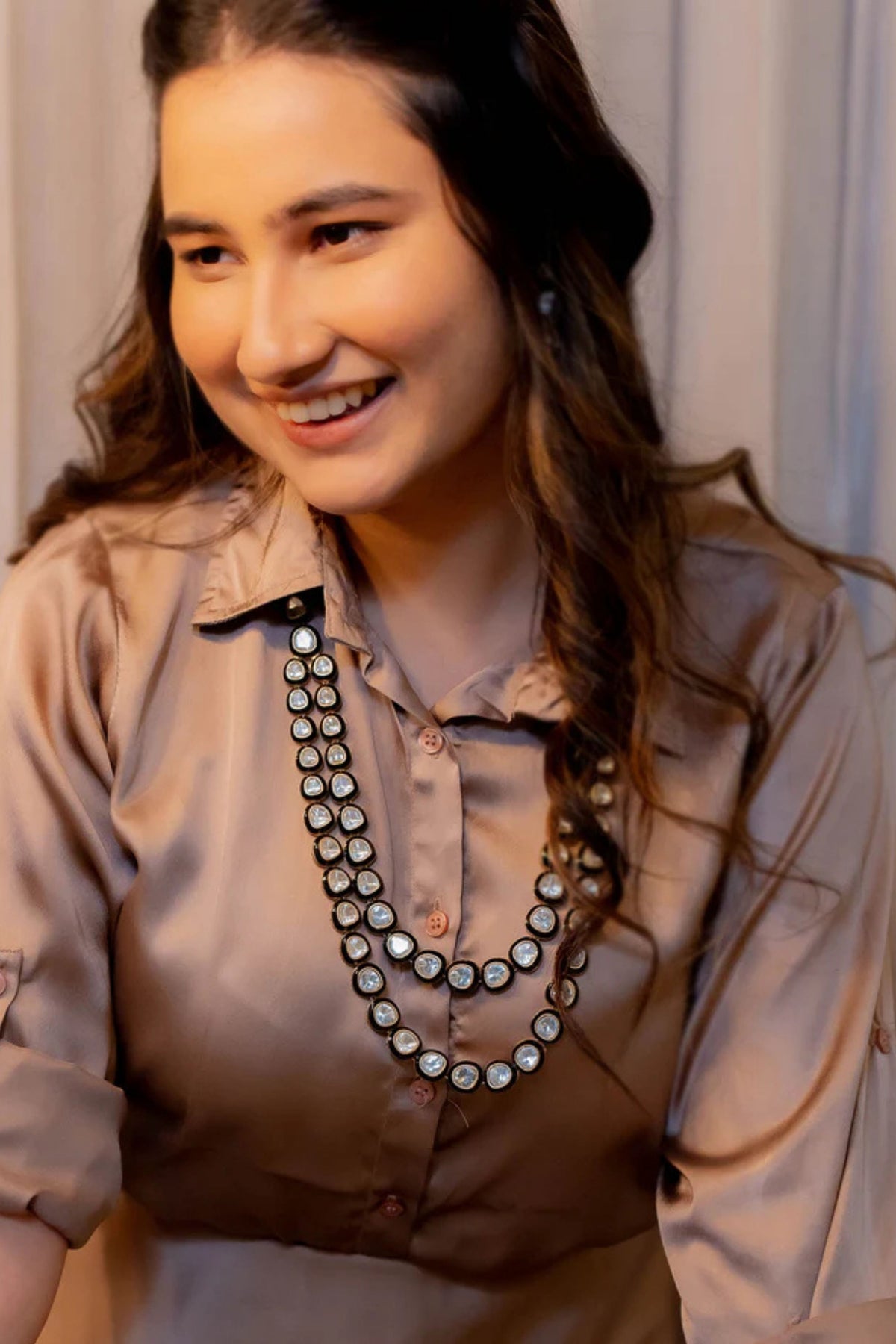 Black Color Contemporary Necklace Set