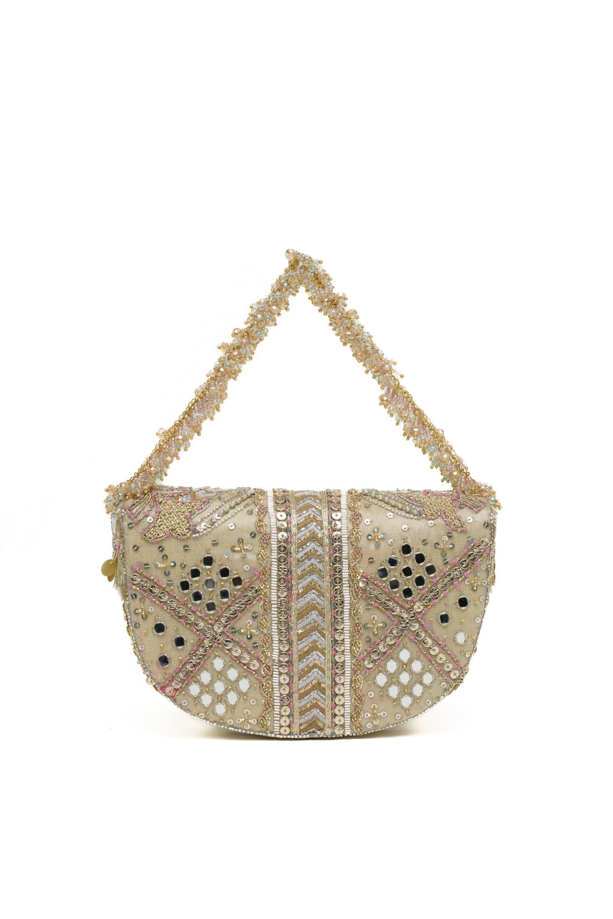 Gold Silver Rangrez Flapover Clutch