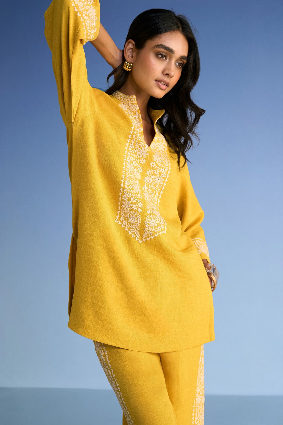 Embroidered Longline Top