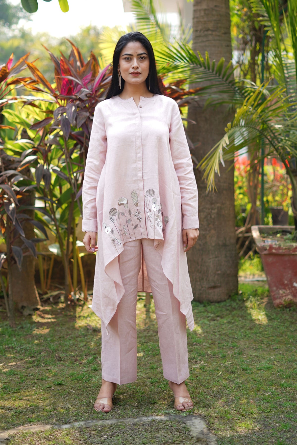 Light Pink Highlow Tunic