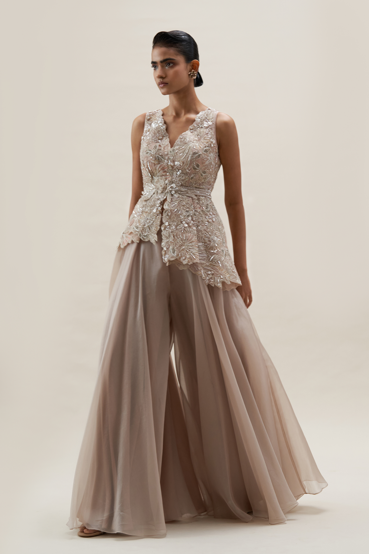 Hibiscus Nude Garden Peplum Set