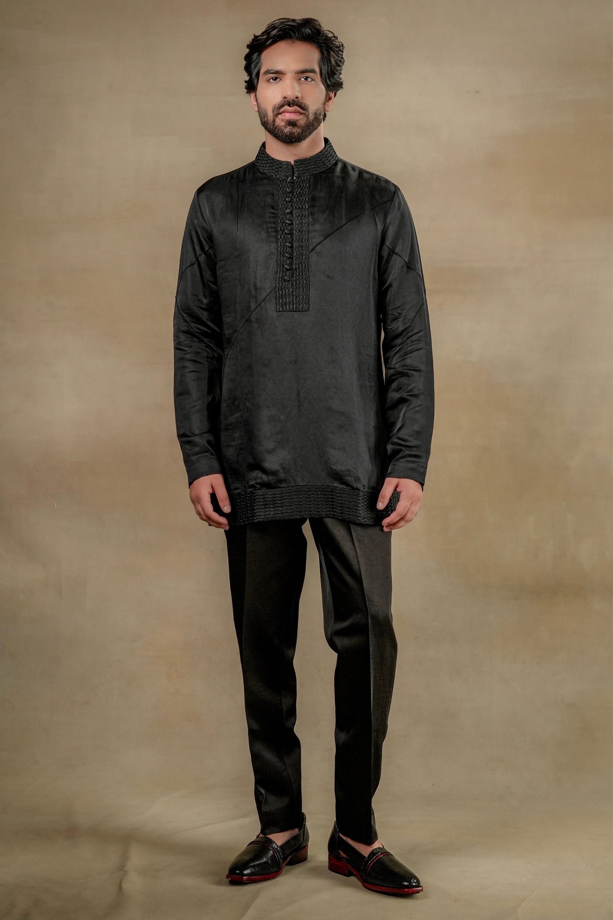 Black Short Kurta Set