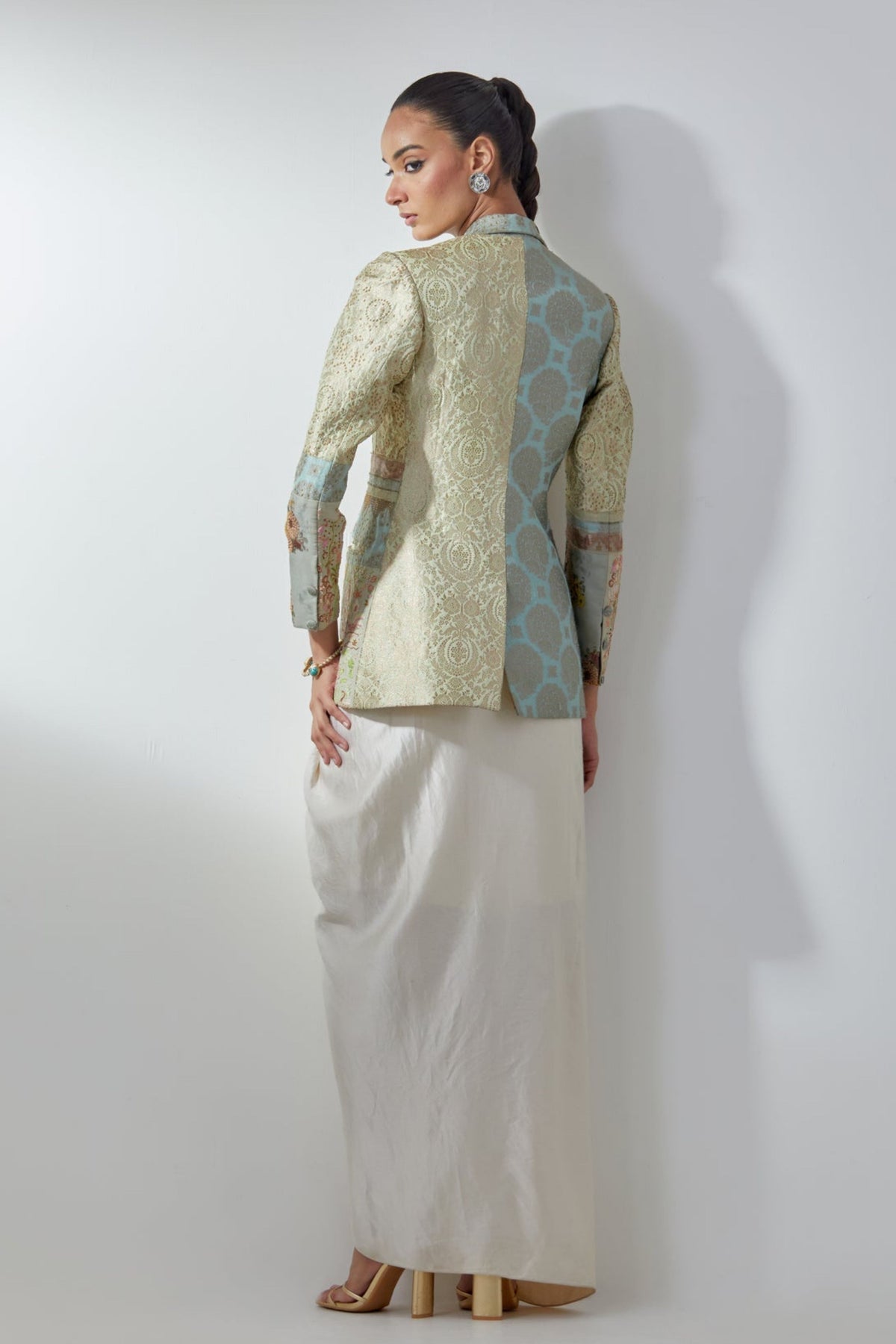Aqua Embroidery Blazer