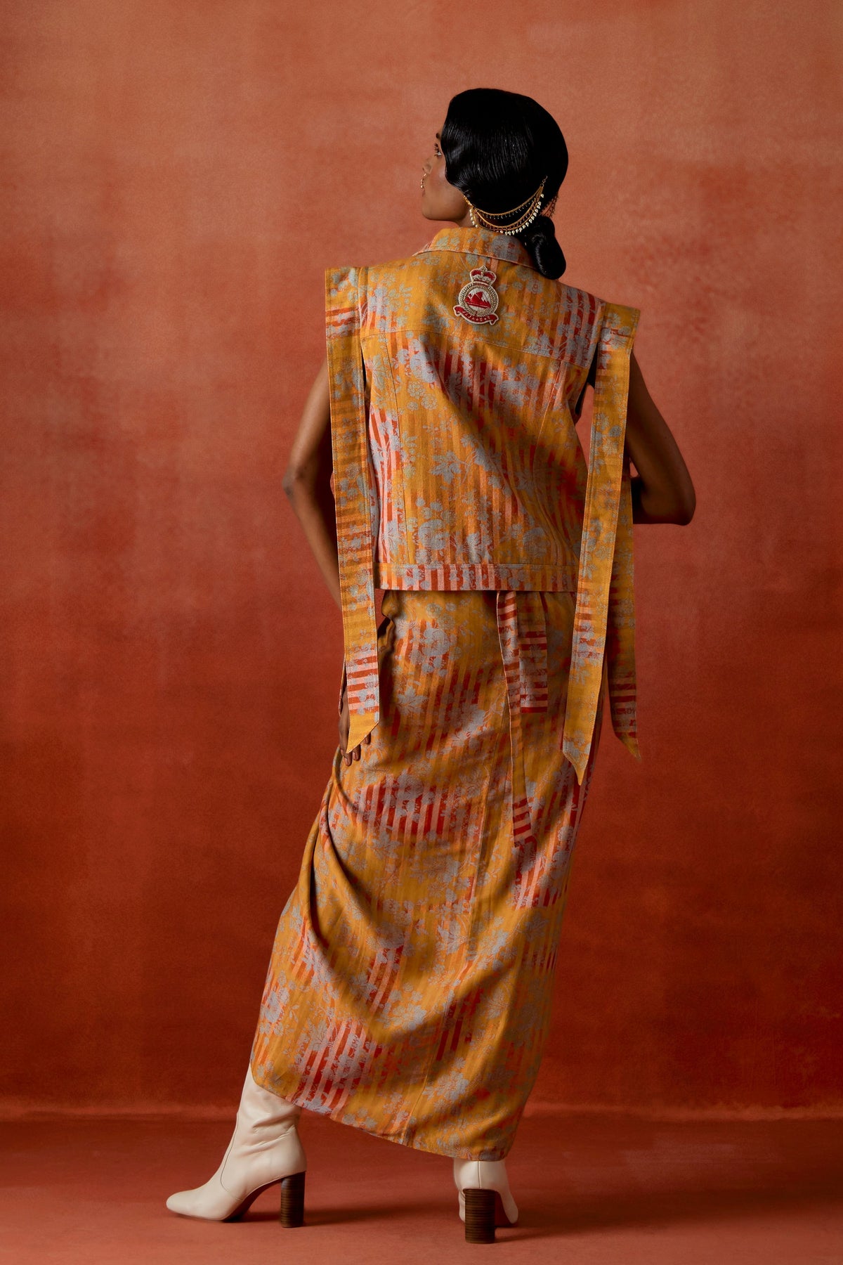 Knotted Denim Skirt Set