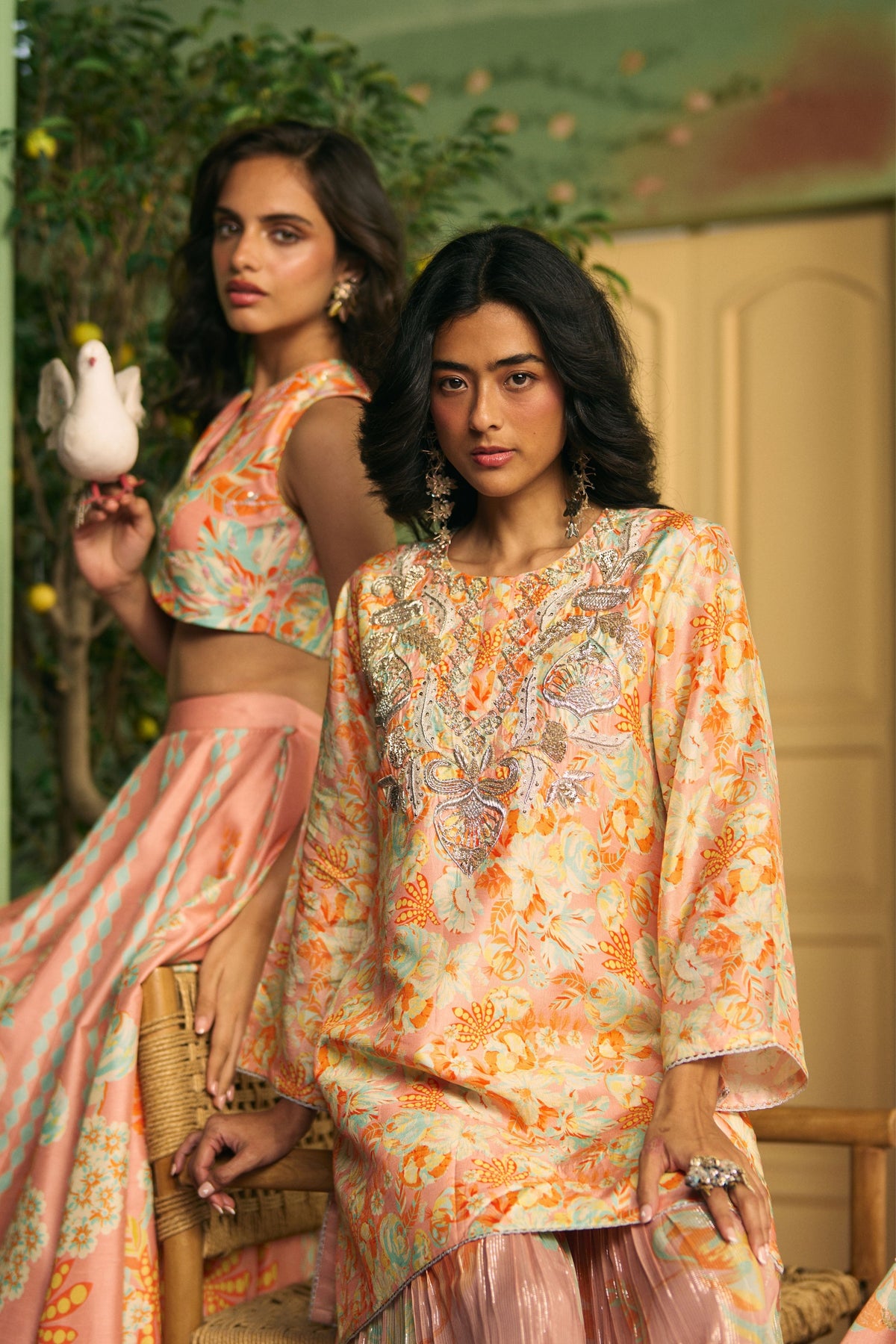 Peach Bloom Lehenga Set