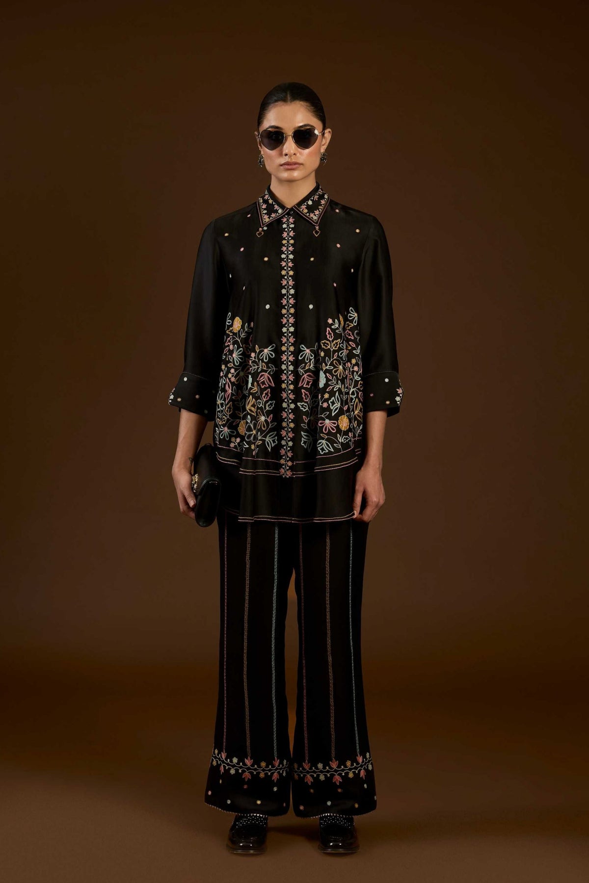 Black Aari Co-ord Set