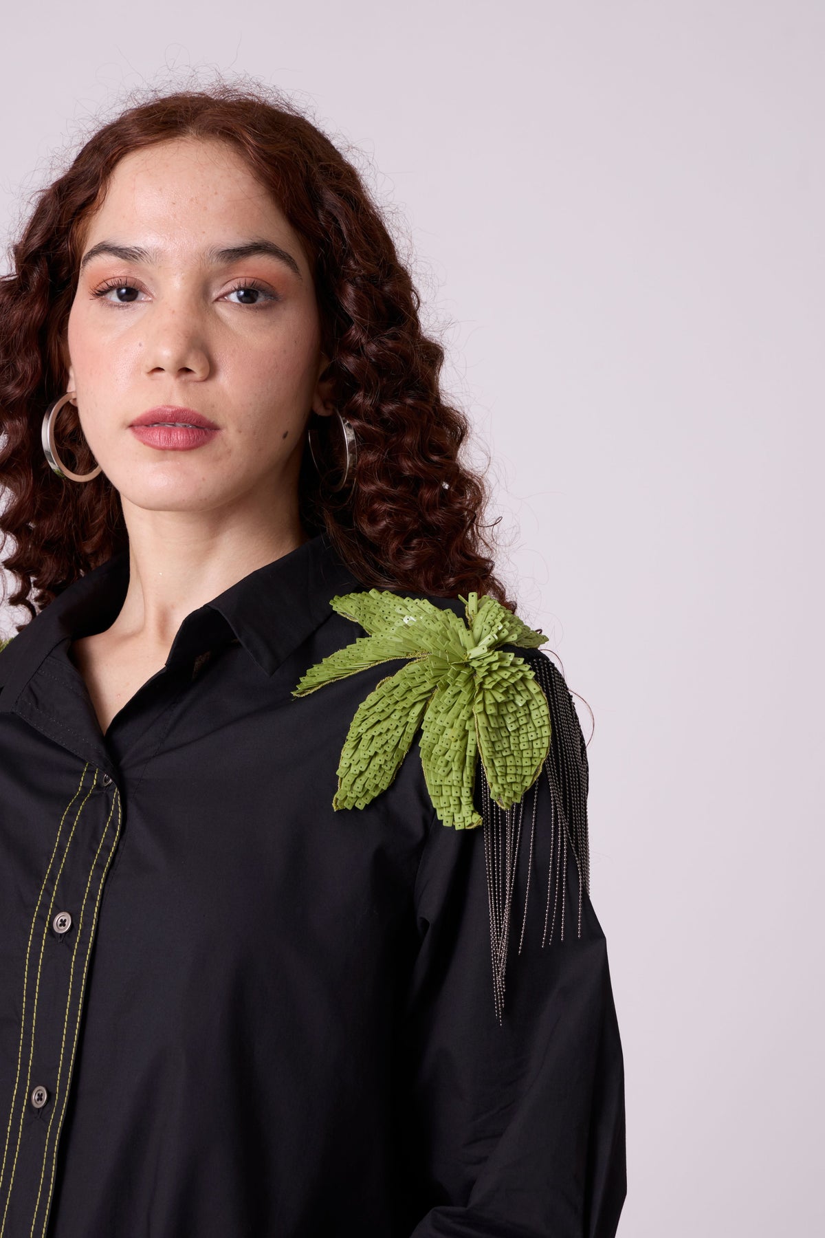 Jules Applique Black Shirt