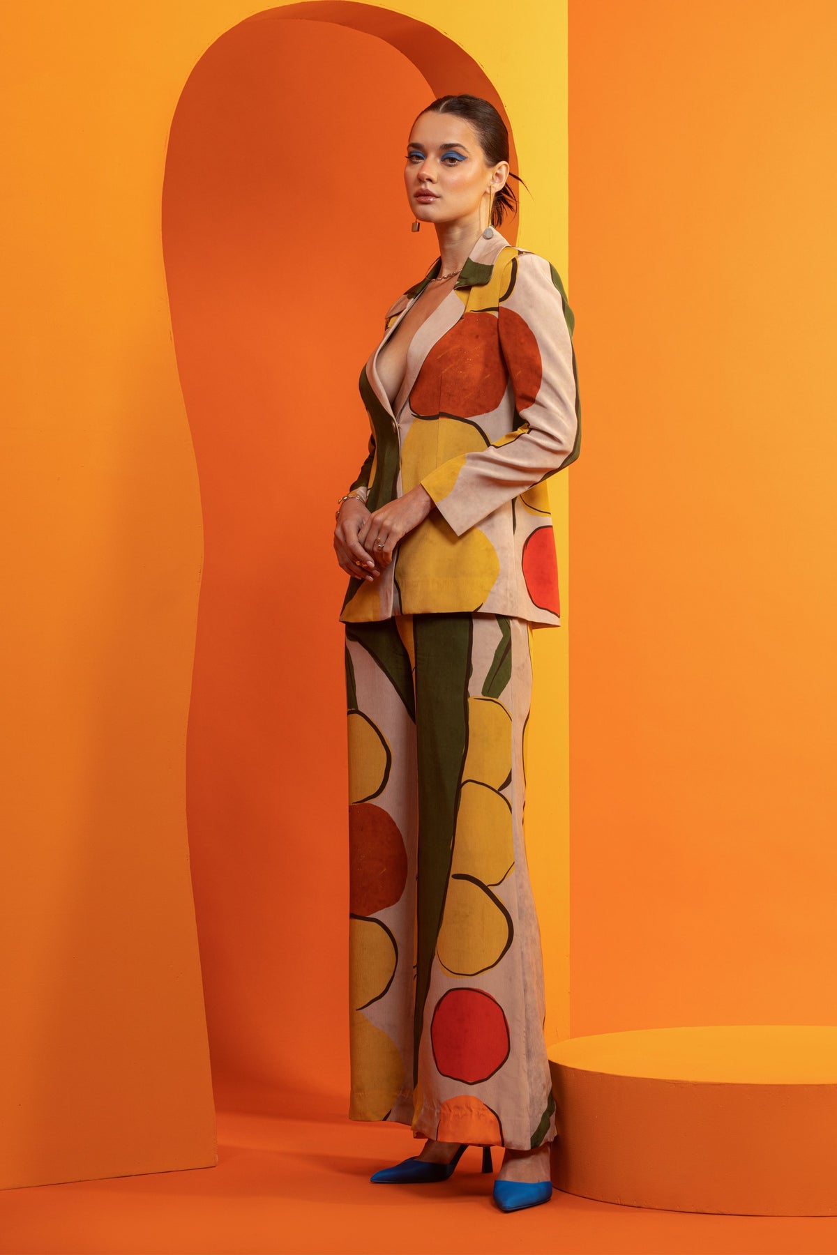 Artistic Printed Blazer Set