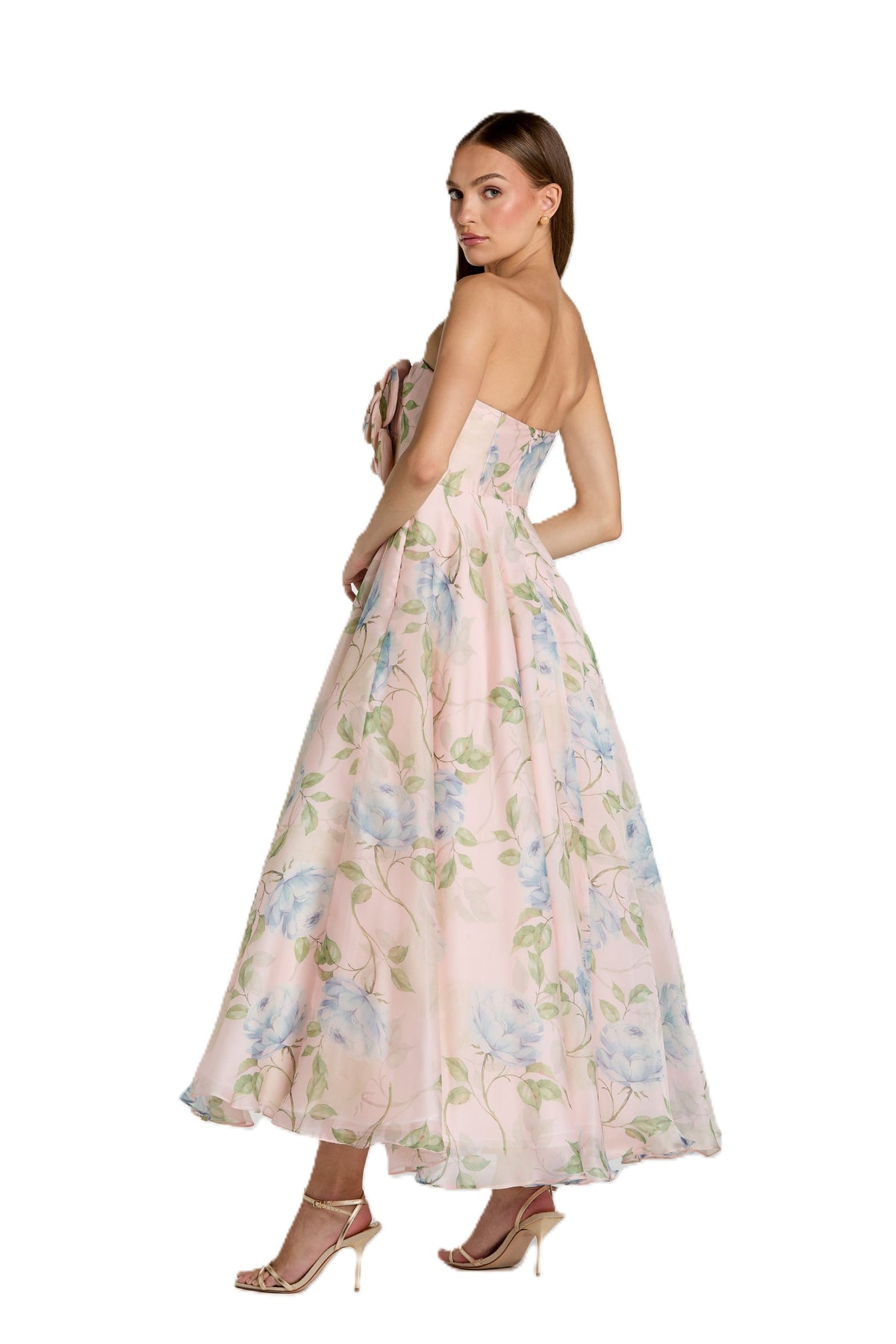 Floral Organza Dress With Flower