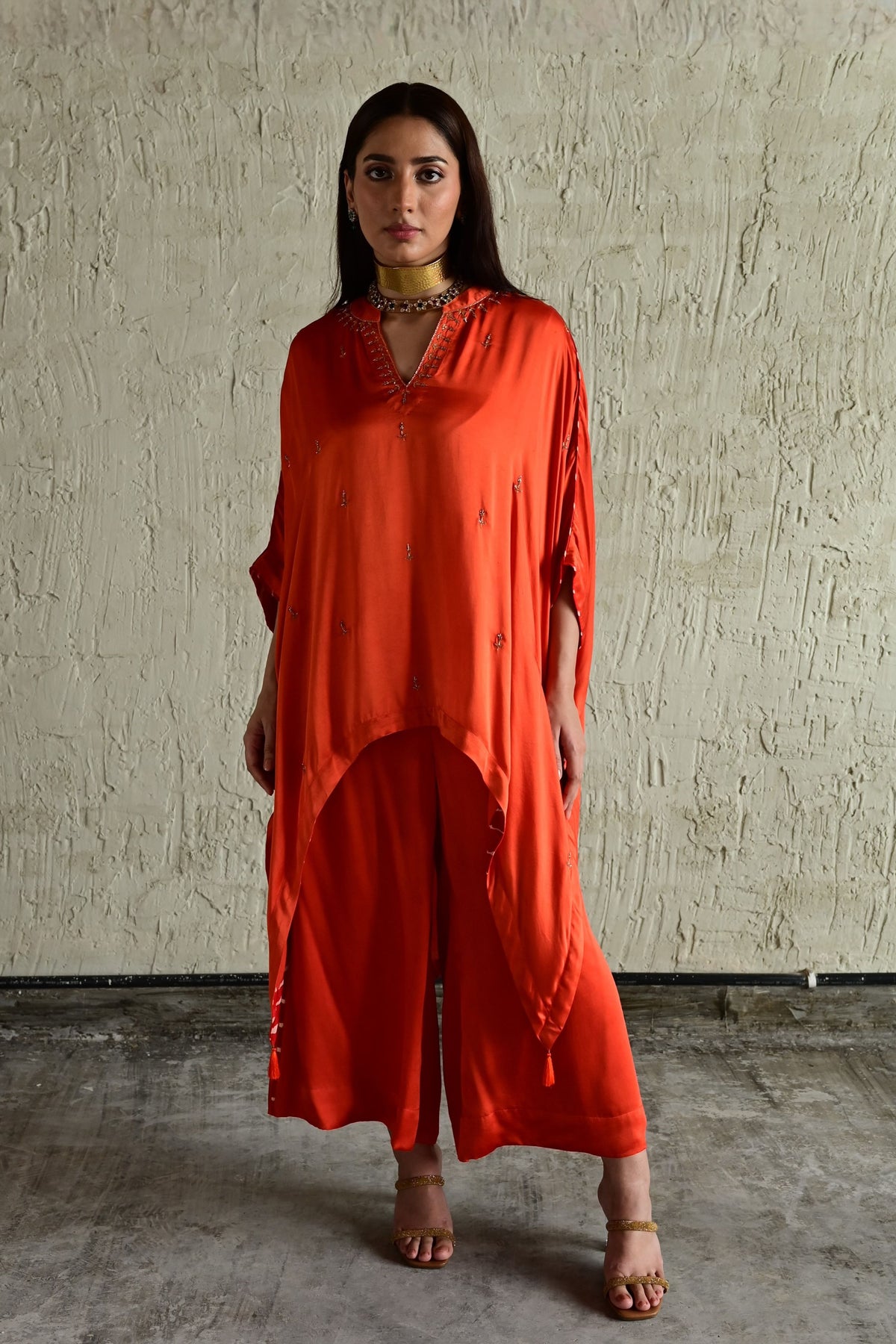 Sunset Orange Shazia Pant Set