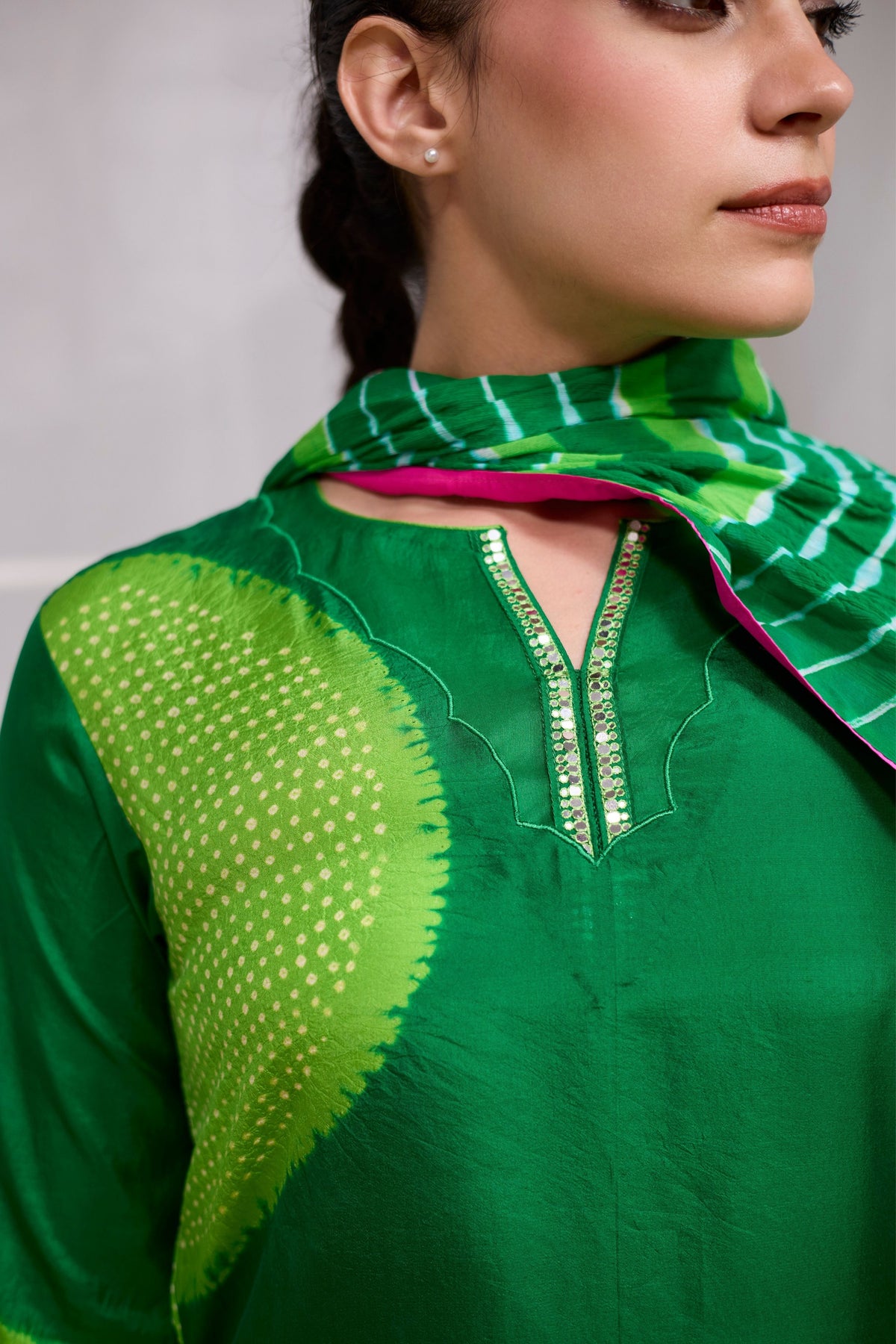 Green Saanjh Suit