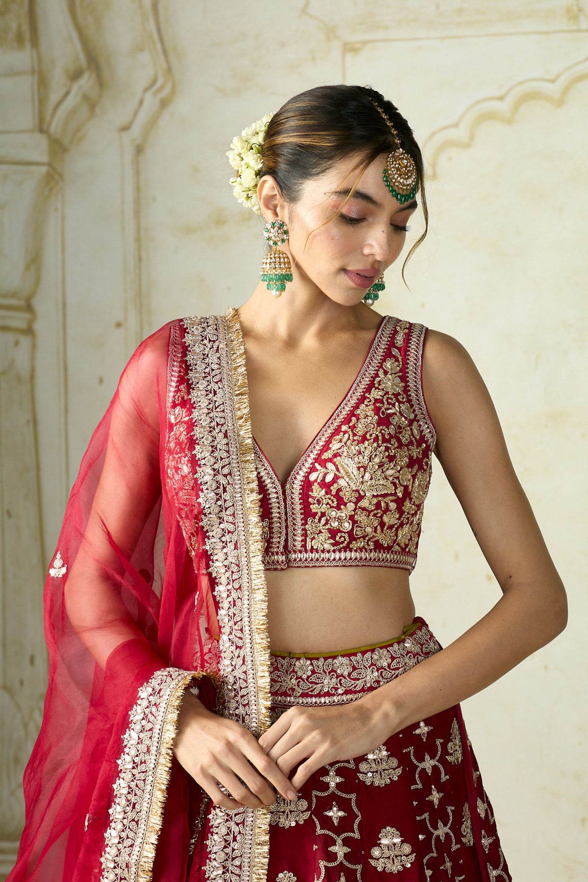 Red Ayat Lehenga Set