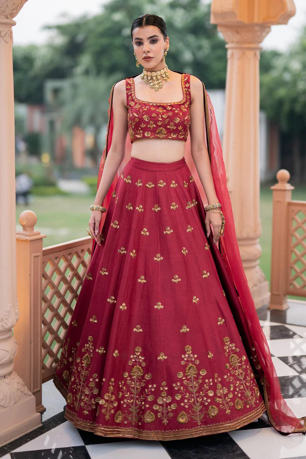 Maroon Lehenga Set