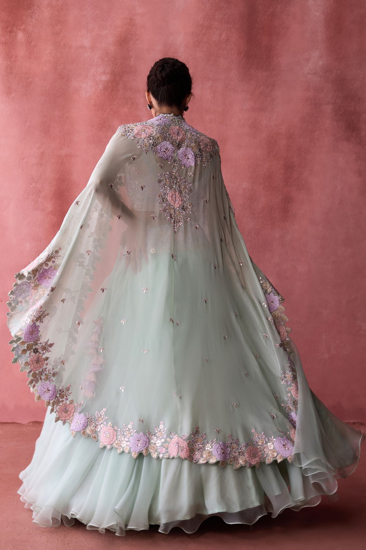 Aqua Cape Lehenga Set