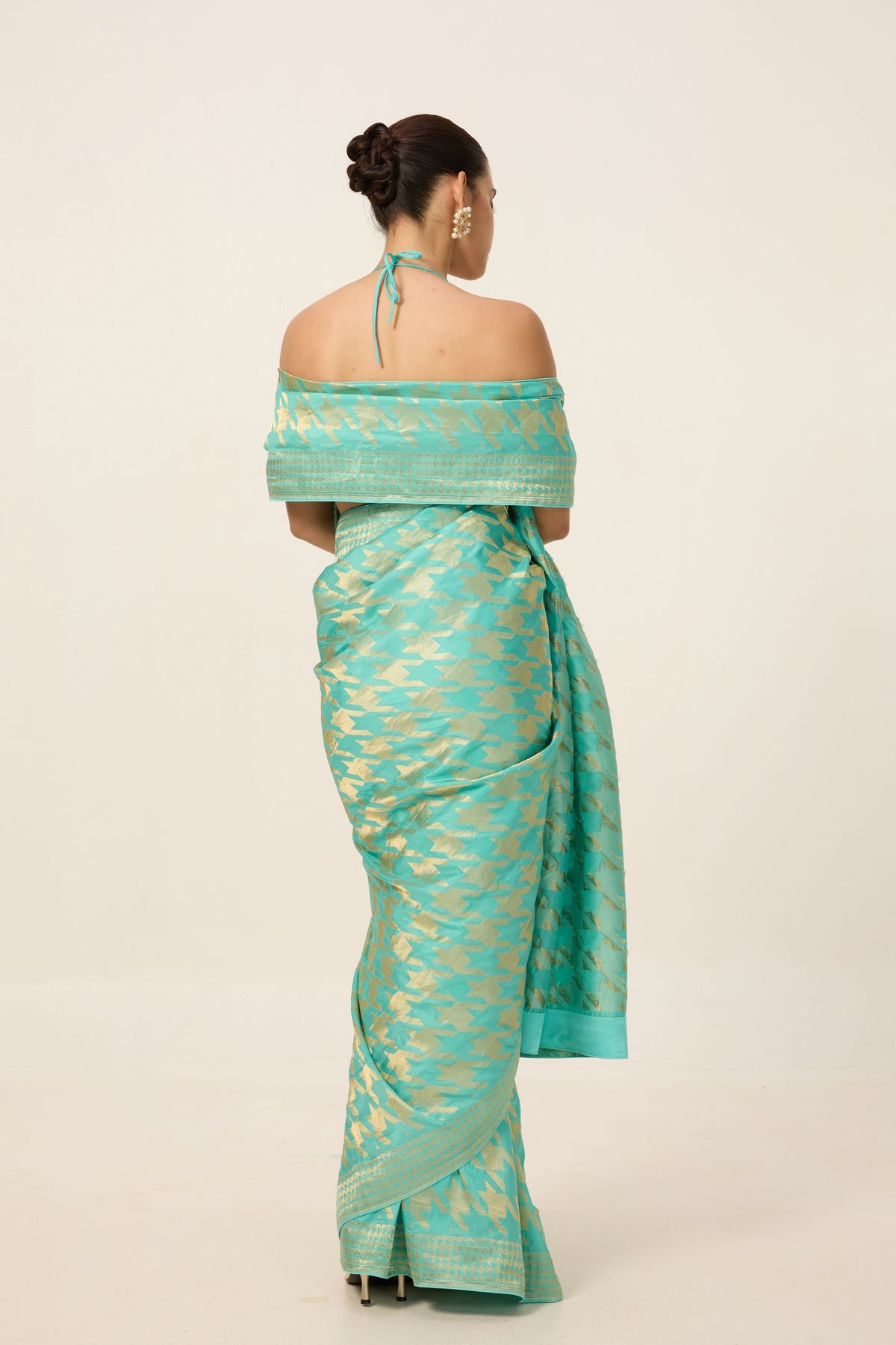 Turquoise Blue Gerum Saree