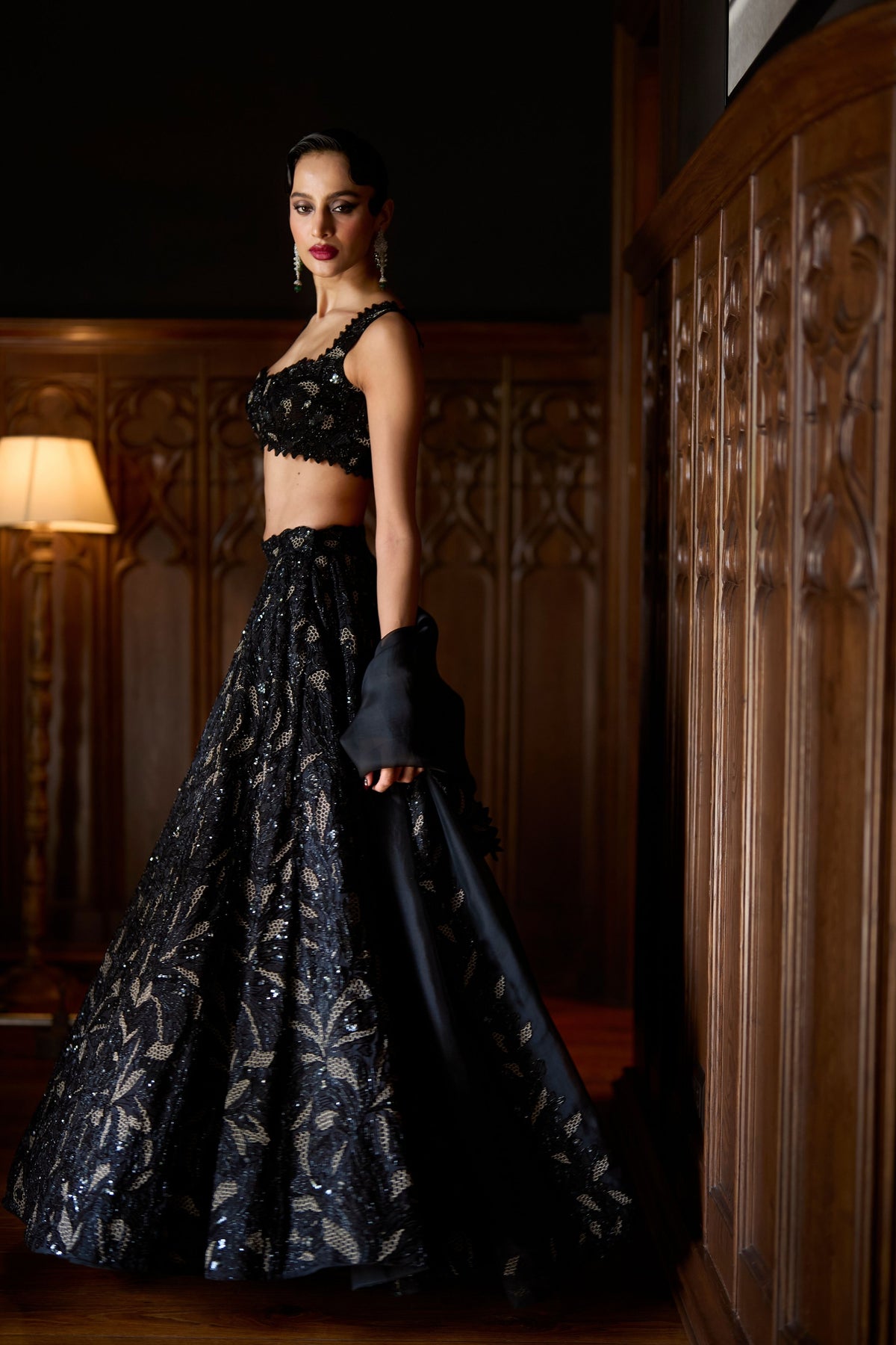 Noir Jardin Lehenga Set