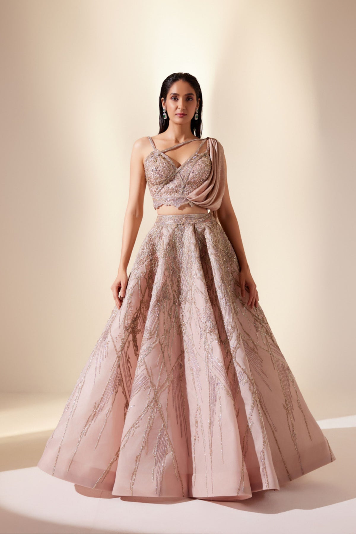 Radiant Coral Lehenga Set