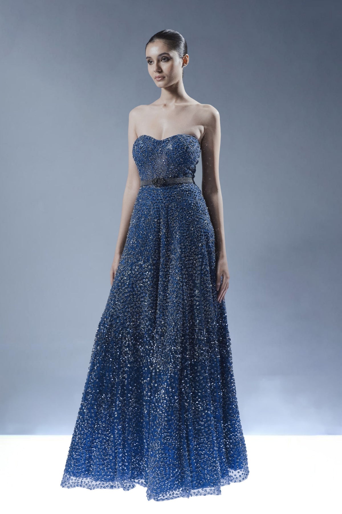 Royal Sapphire Embellished Gown
