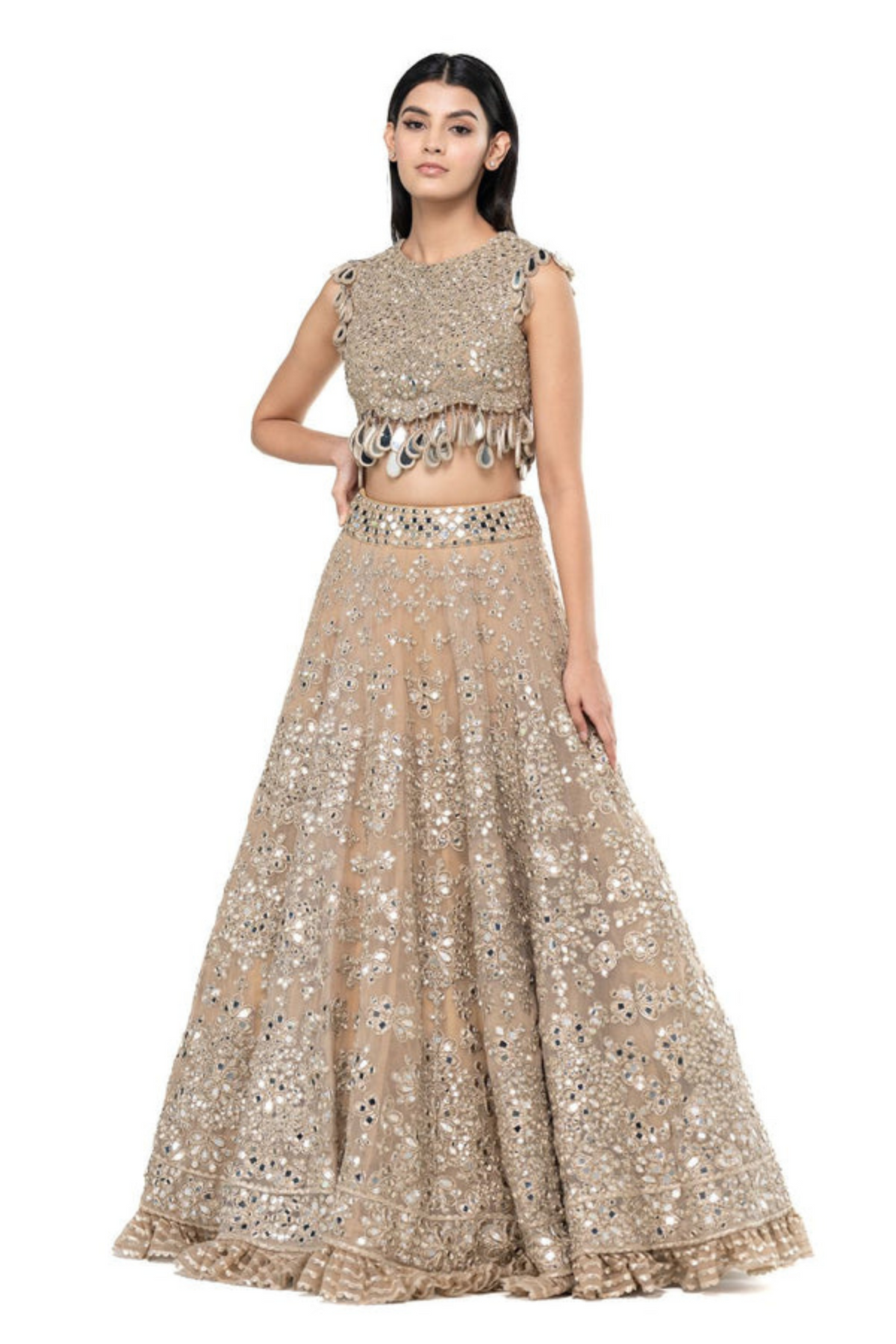 Mirror Embelished Lehenga Set.