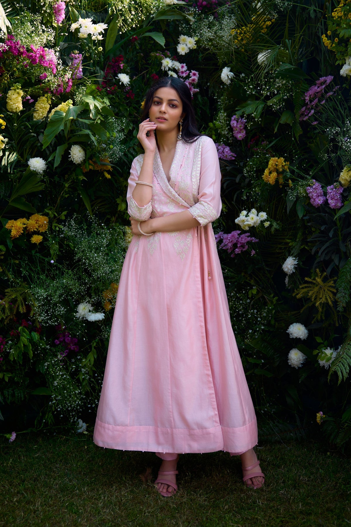 Powder Pink Anarkali Set