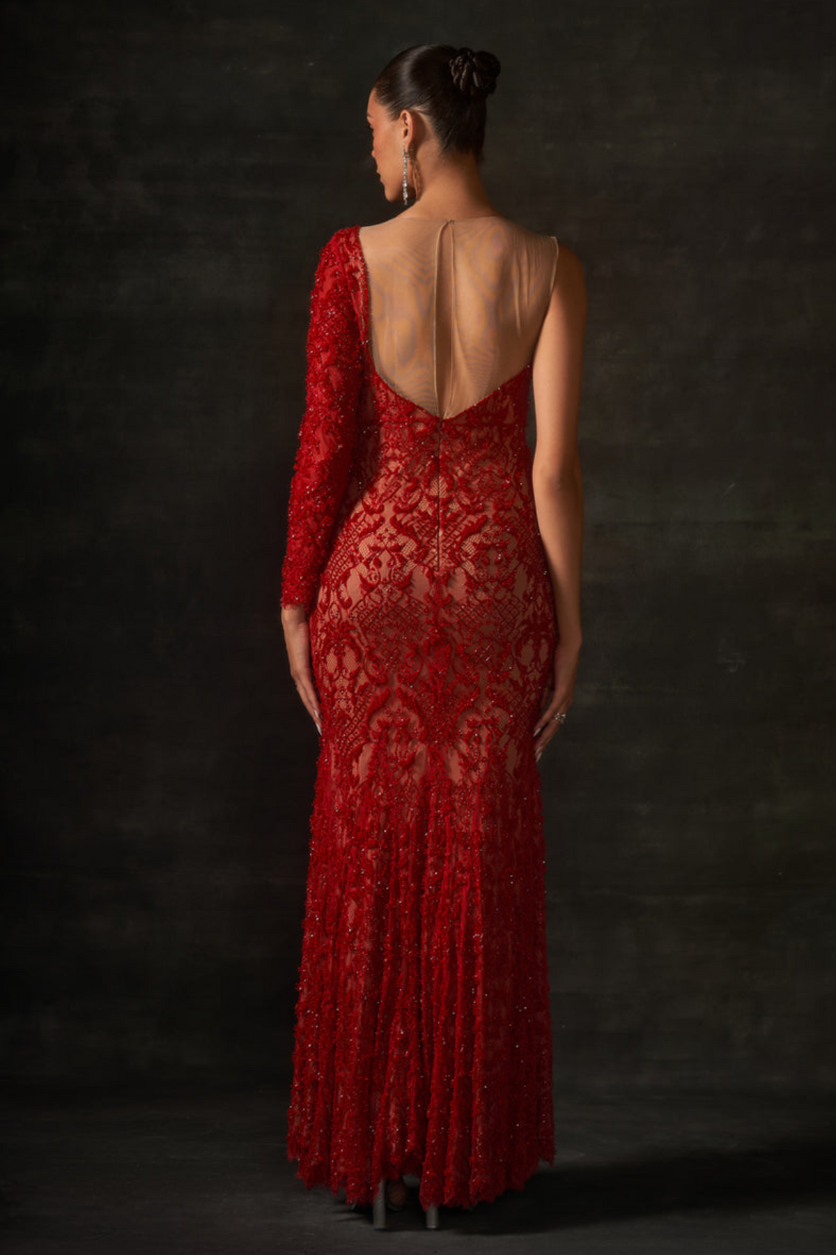 Red One Shoulder Gown